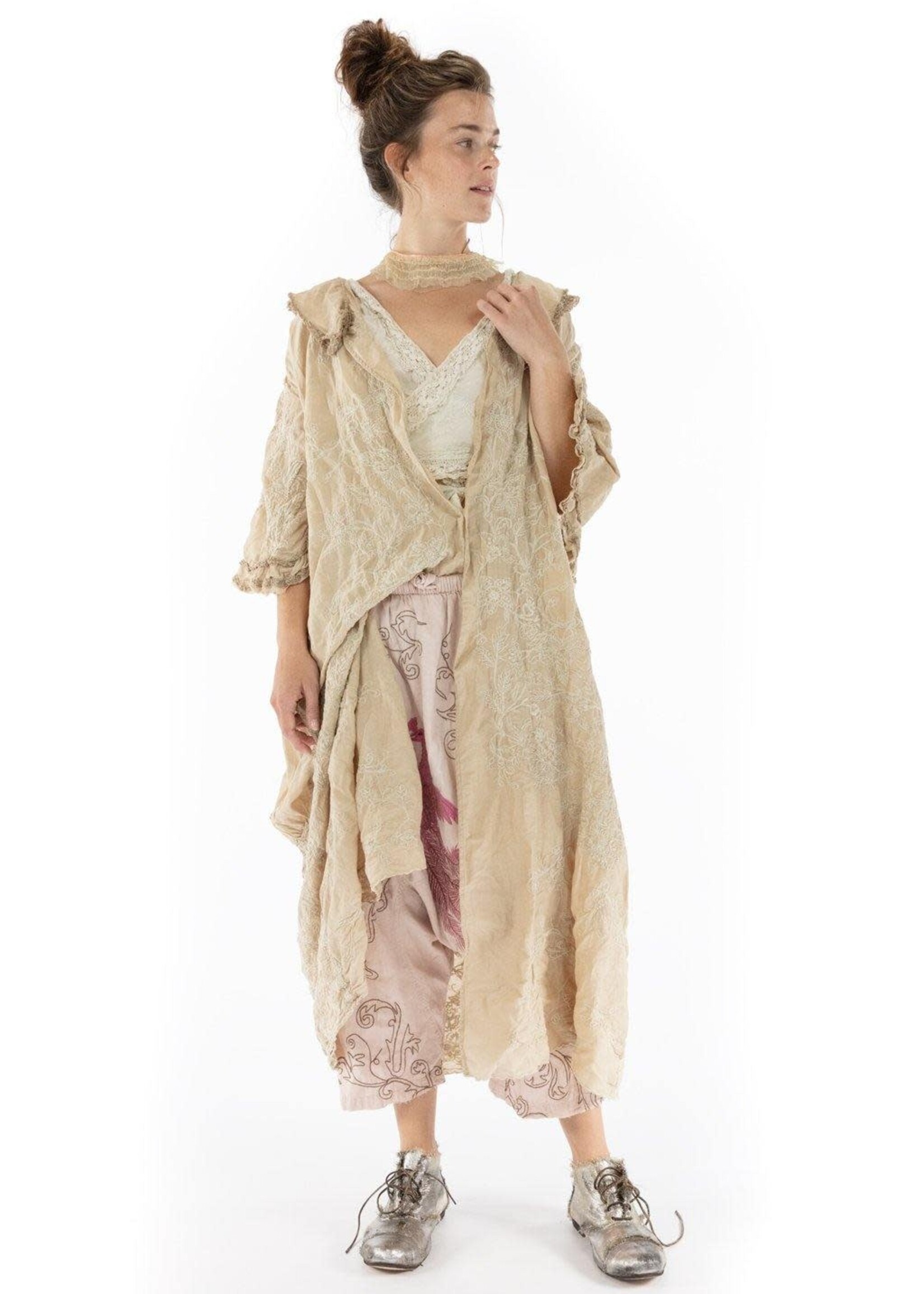 Magnolia Pearl Embroidered Emmali Kimono Jacket 476 Papyrus