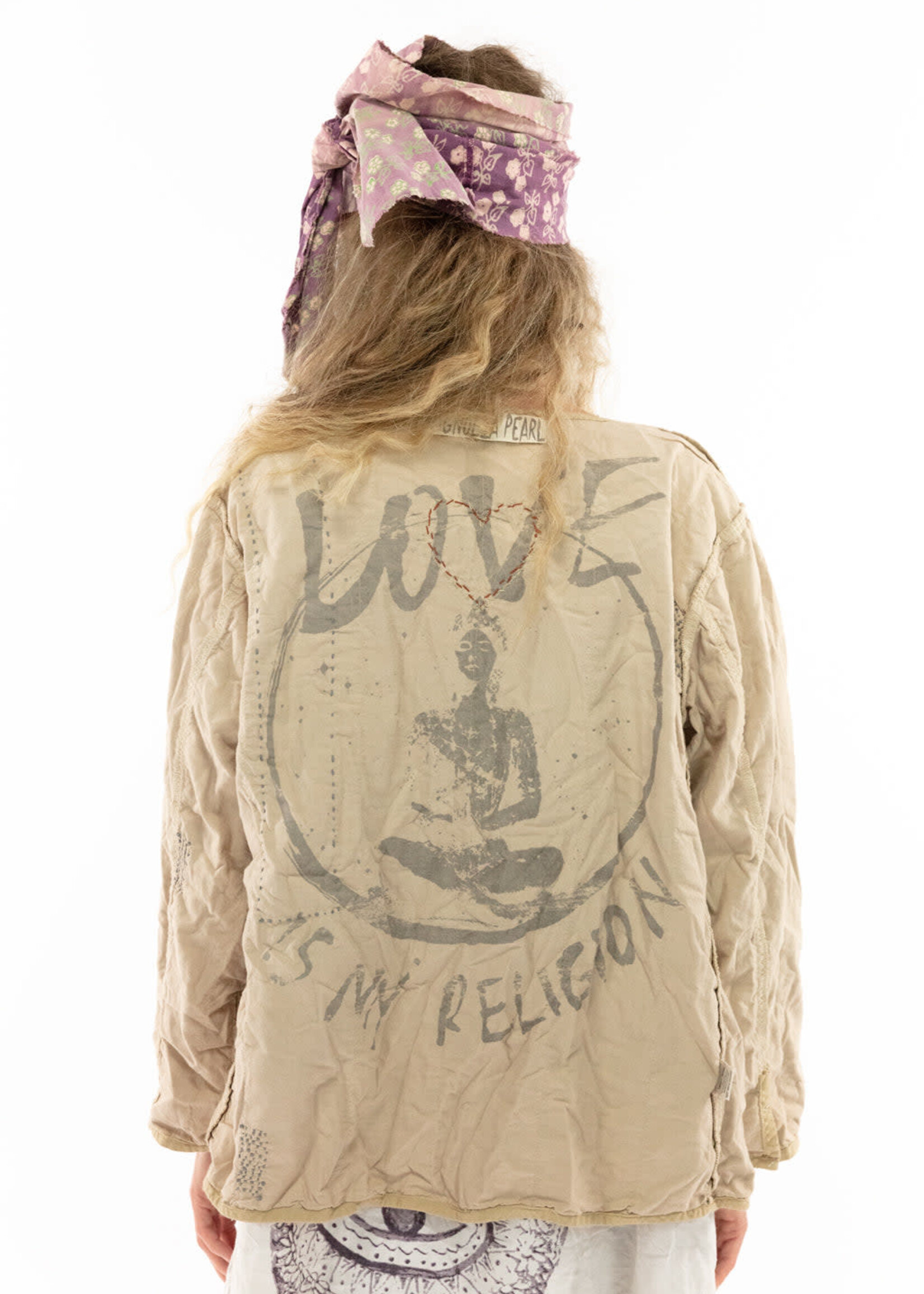 Magnolia Pearl Anders Love Applique Jacket 554 Banana Bread