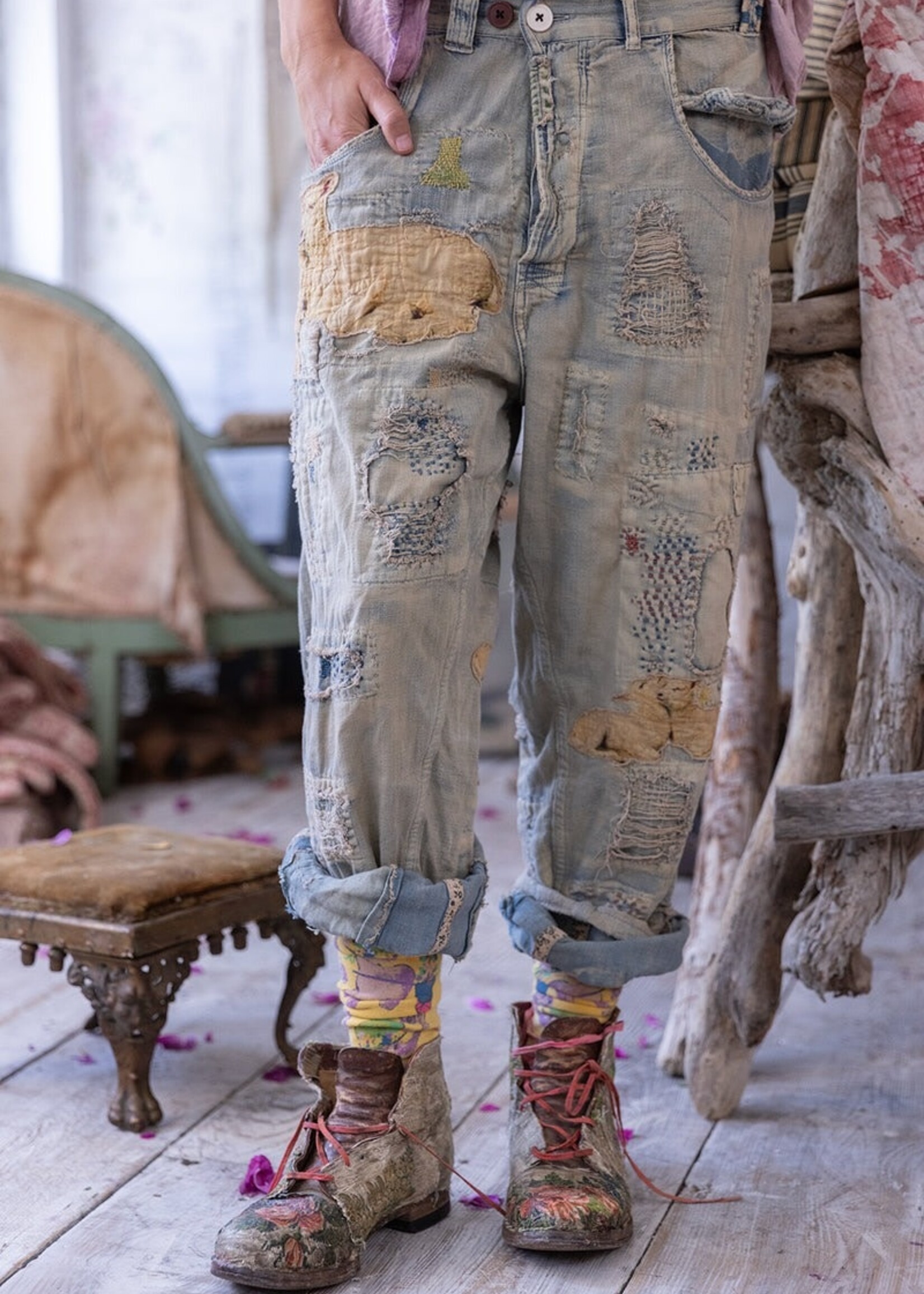 Magnolia Pearl MP Two Lambs Kalle Denims Pants 841 Faded Indigo One Size