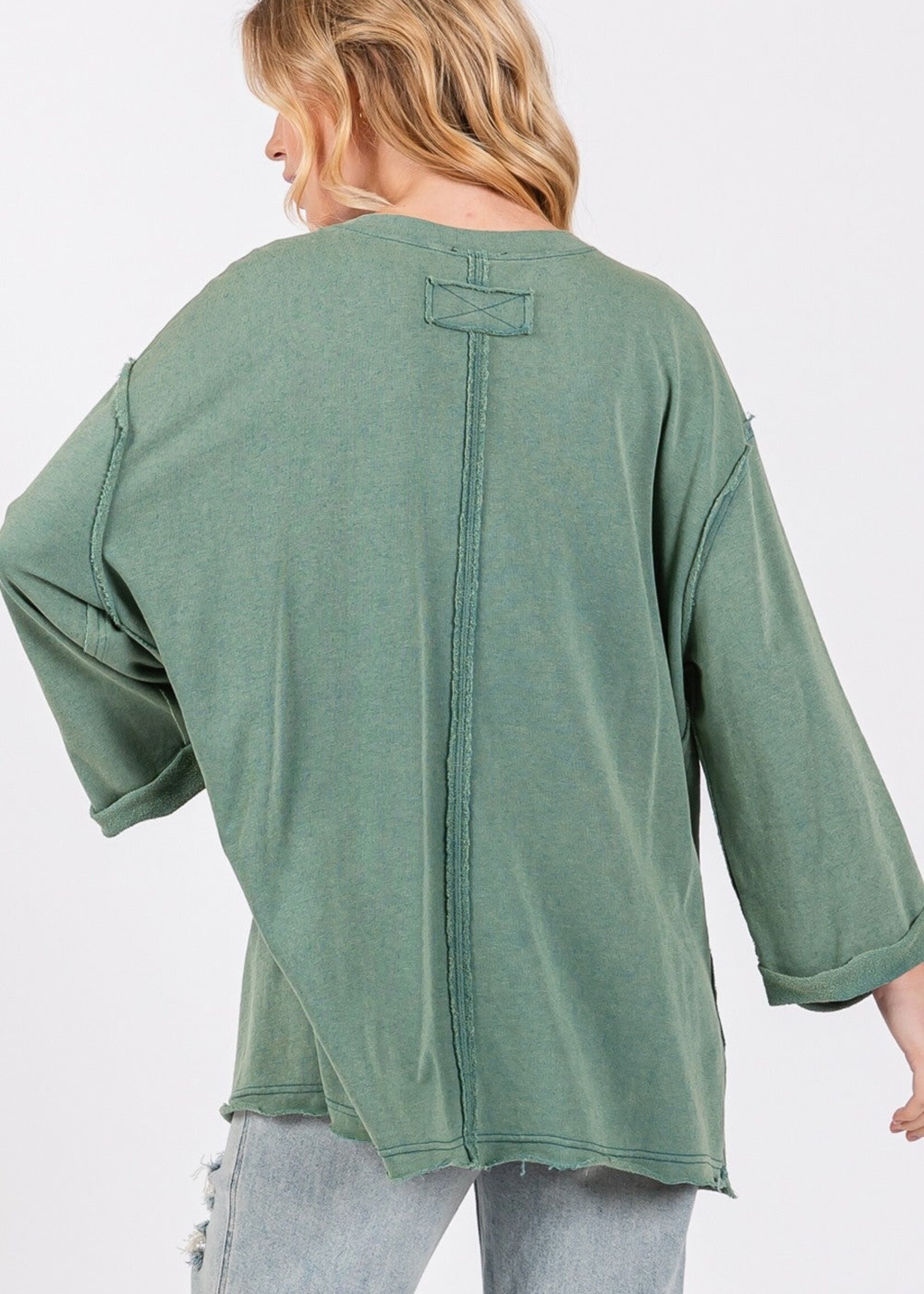 Flag Patch Half Sleeve Top