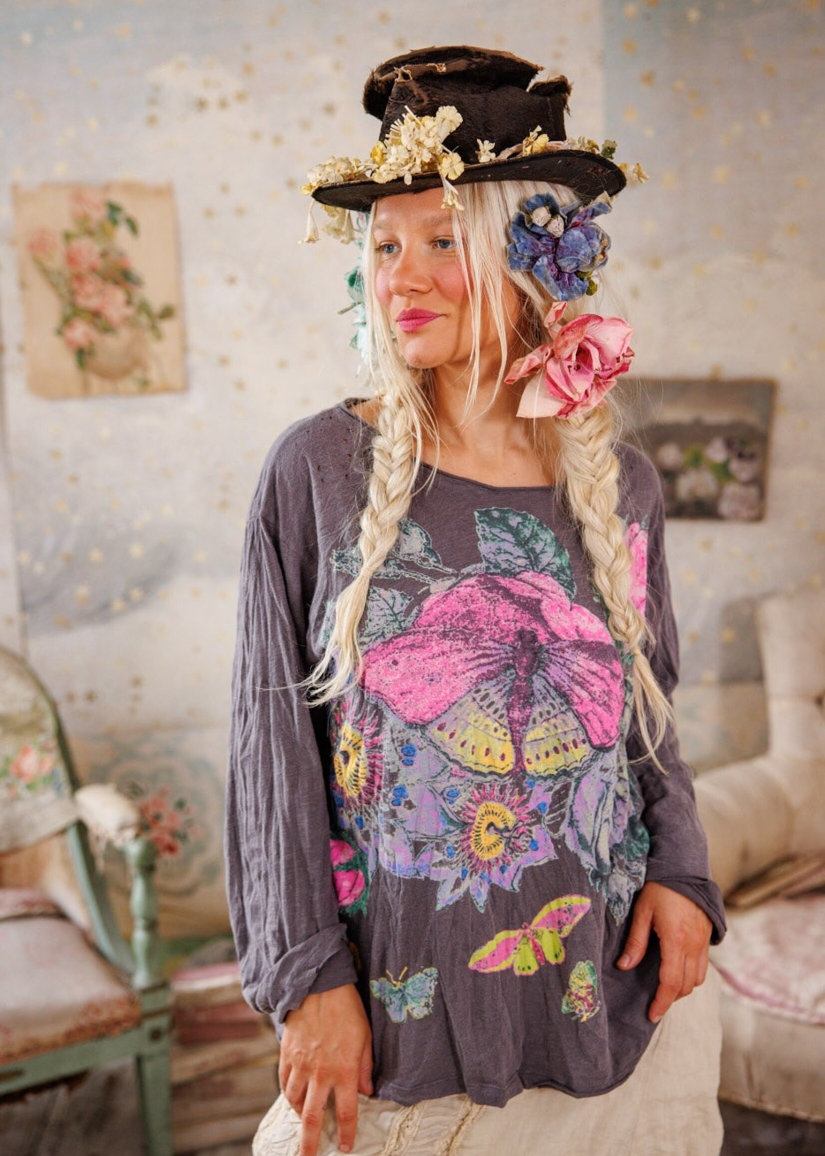 Magnolia Pearl Flor De La Pasion Viggo Tee Top 2238 Ozzy One Size