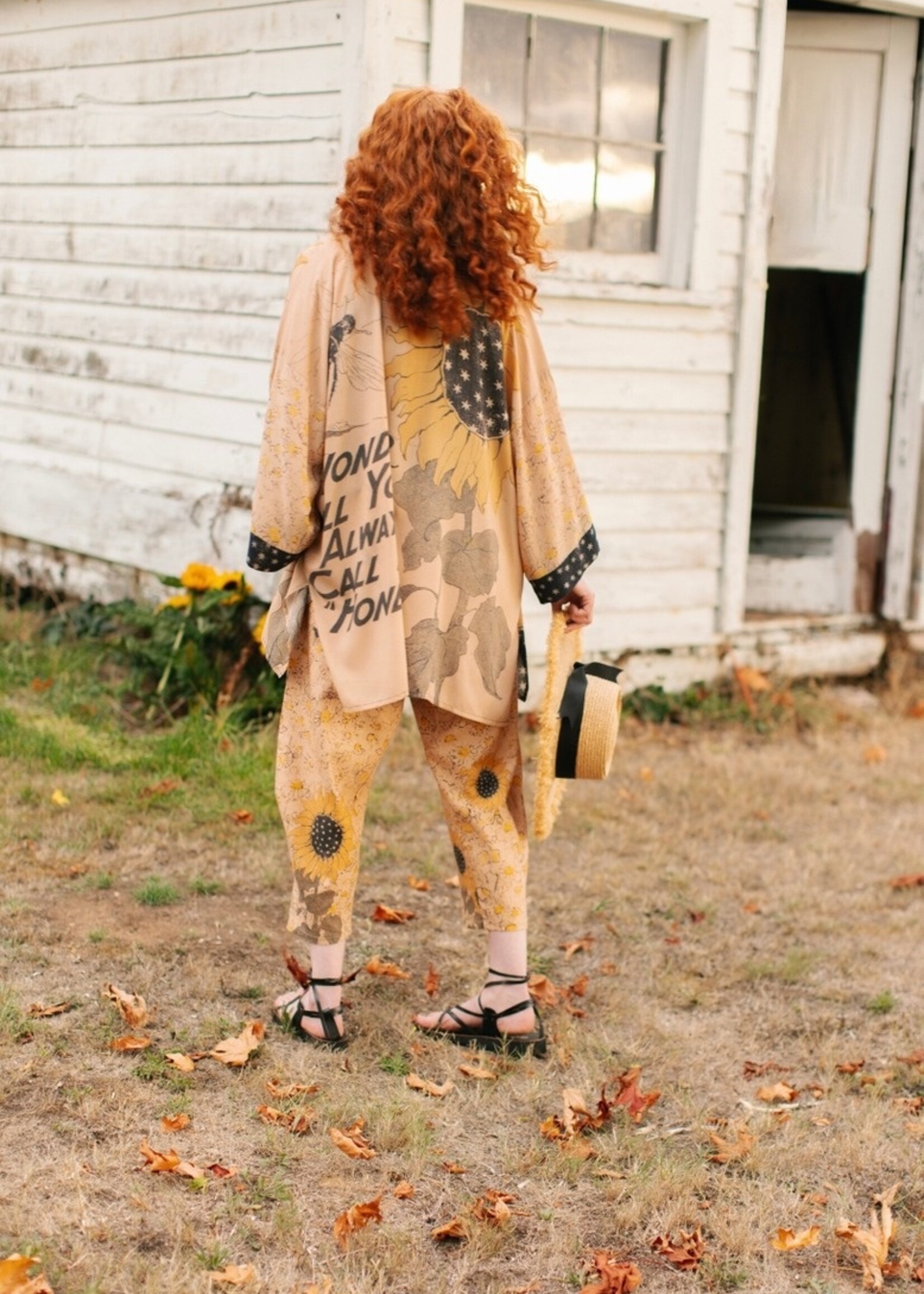 Market of Stars Milk & Honey Cropped Artist Pants w/ Bee Sunflower