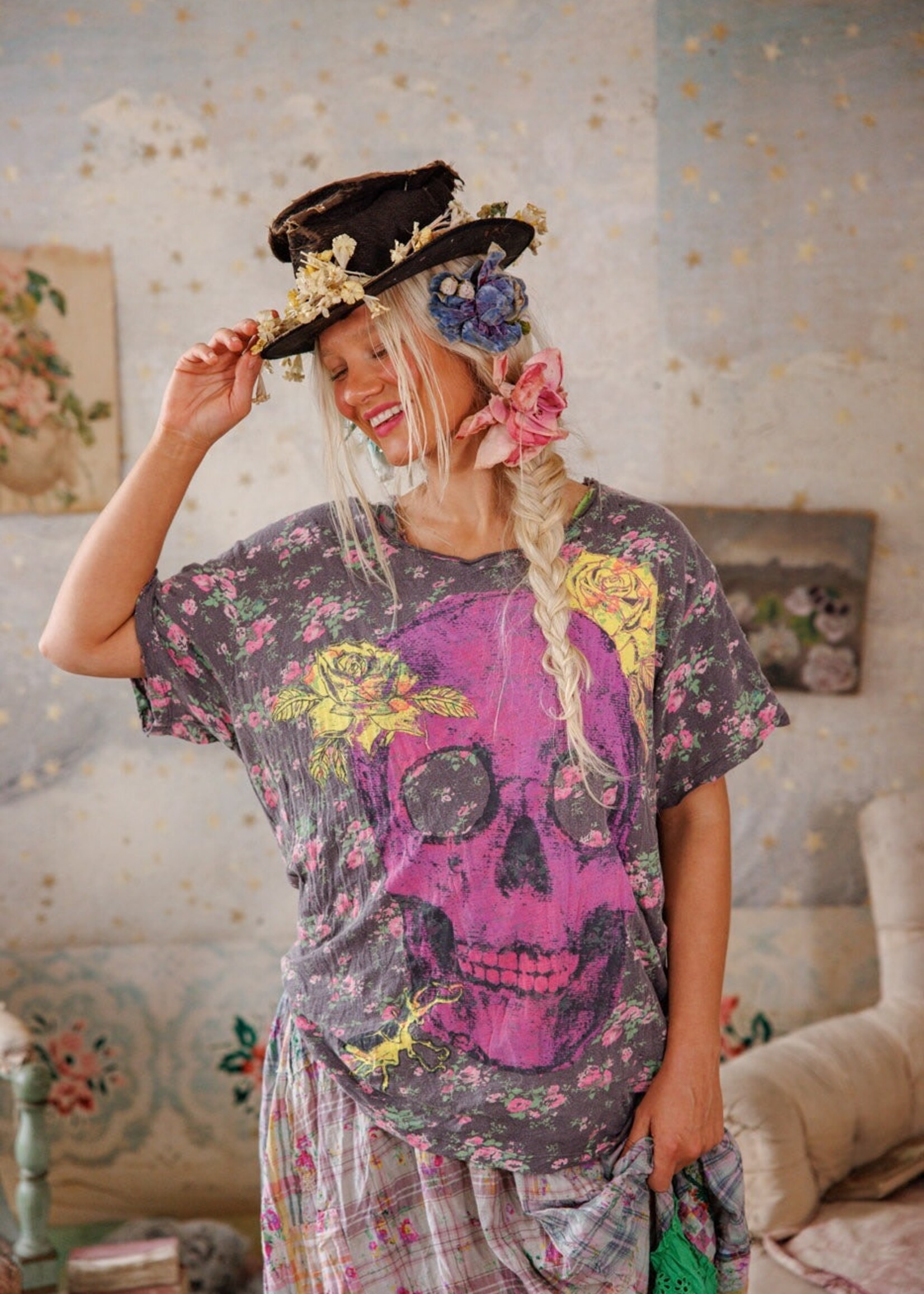Magnolia Pearl Los Muertos Tee Top 2397 Prince One Size