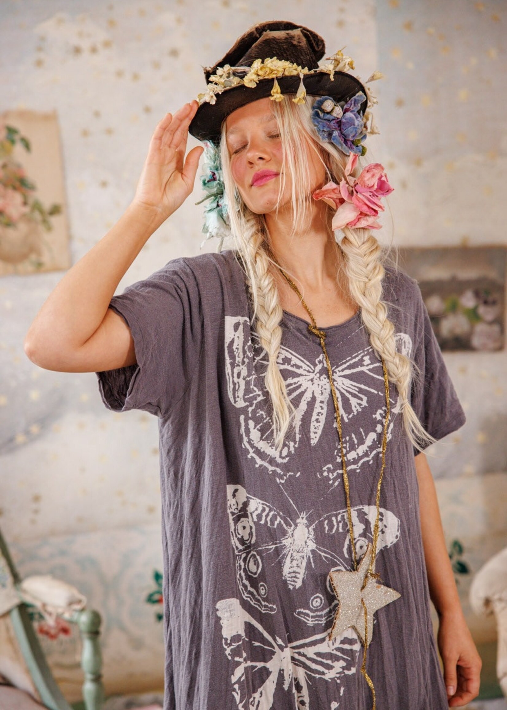 Magnolia Pearl Butterfly Totem Tee Dress 1394 Ozzy One Size