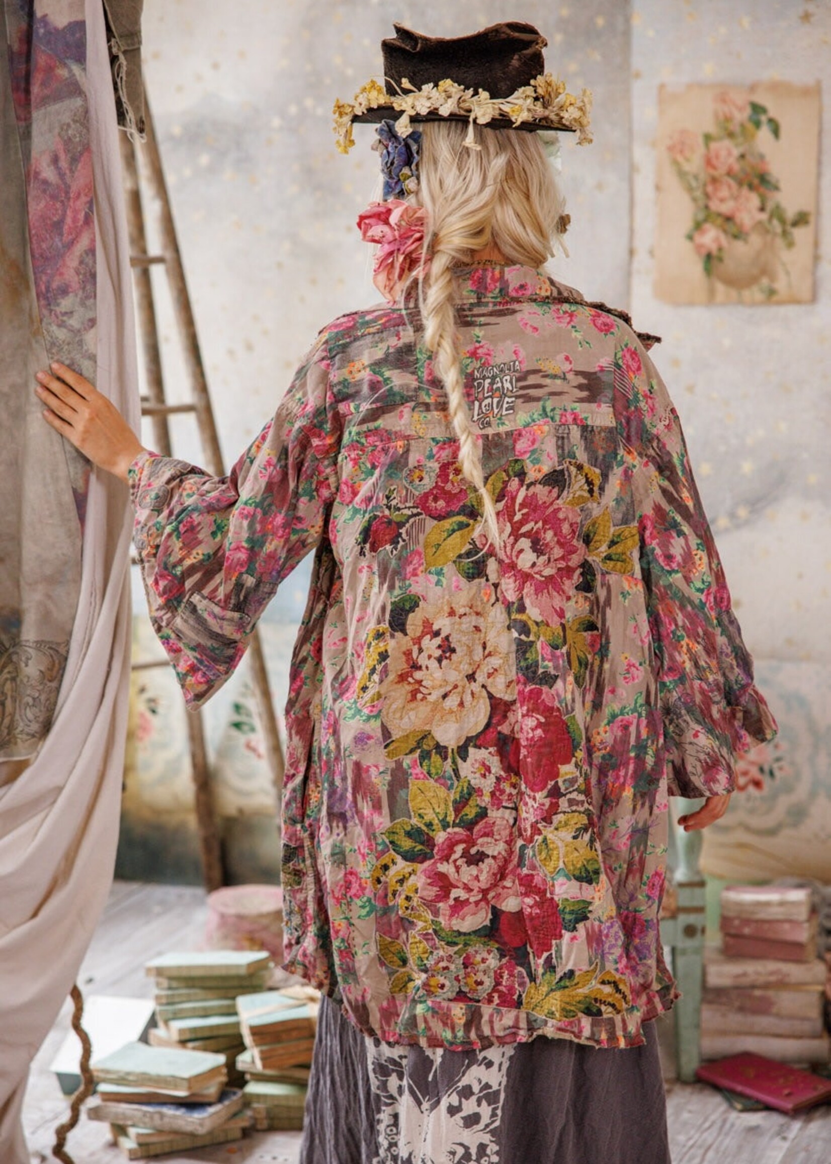 Magnolia Pearl Applique Cyrene Coat Jacket 1122 Izmir One Size