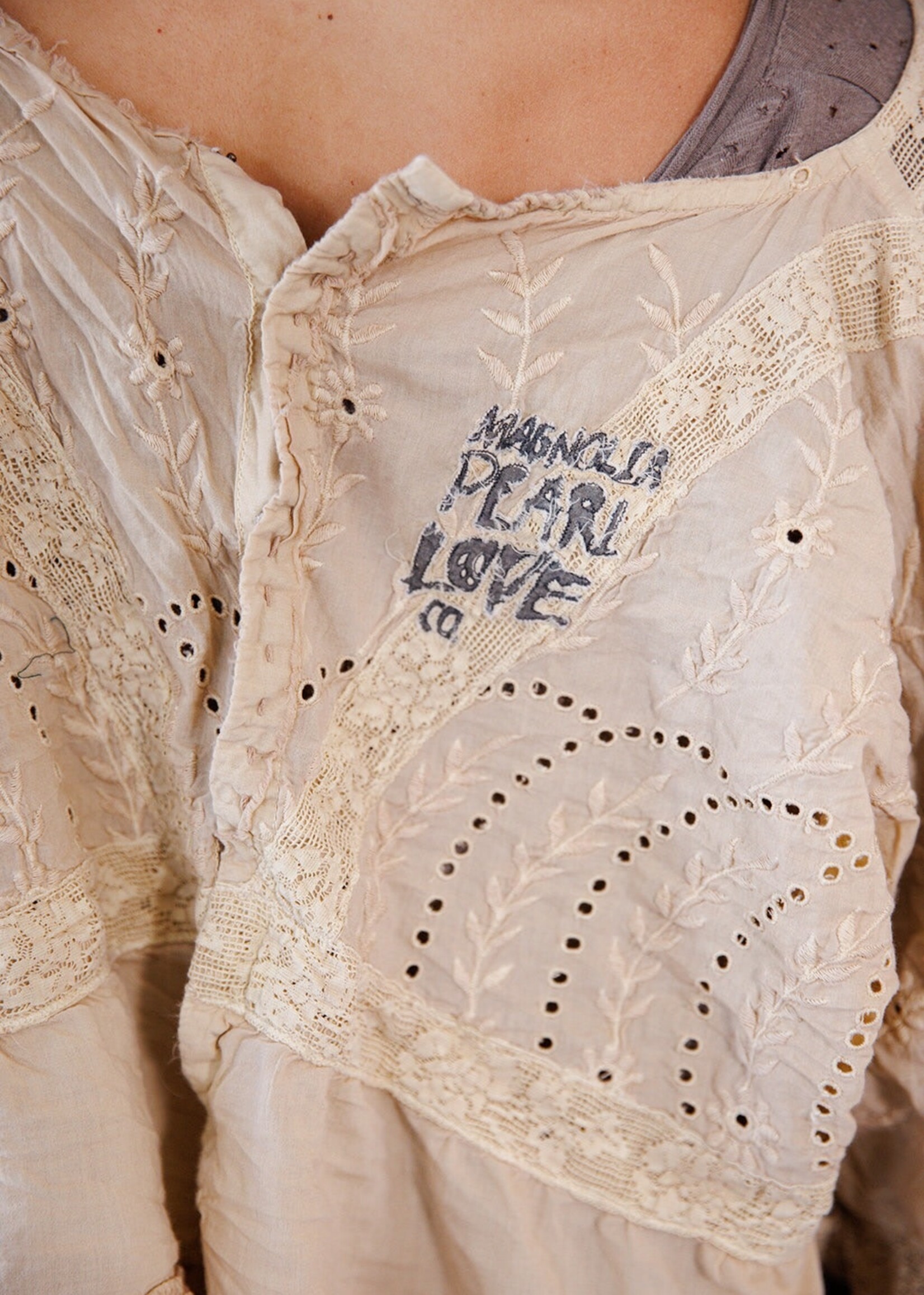 Magnolia Pearl Eyelet Rosemary Blouse Top 2186 Aged One Size