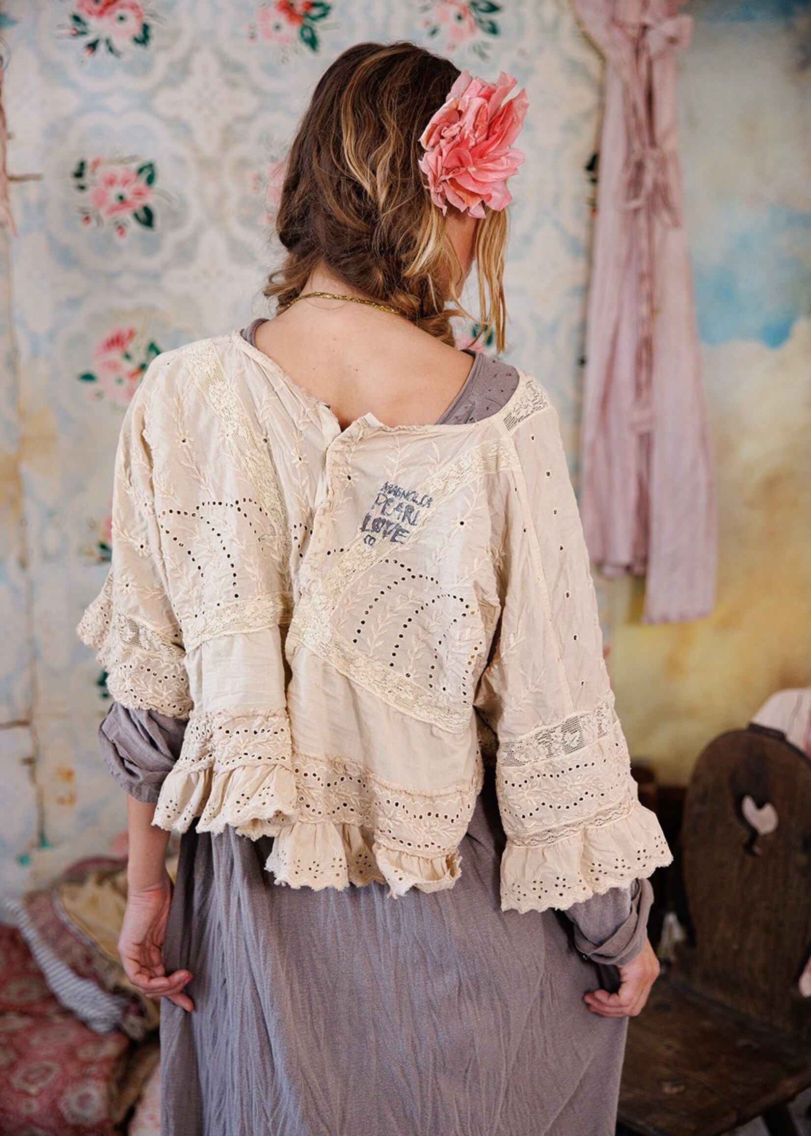 Magnolia Pearl Eyelet Rosemary Blouse Top 2186 Aged One Size
