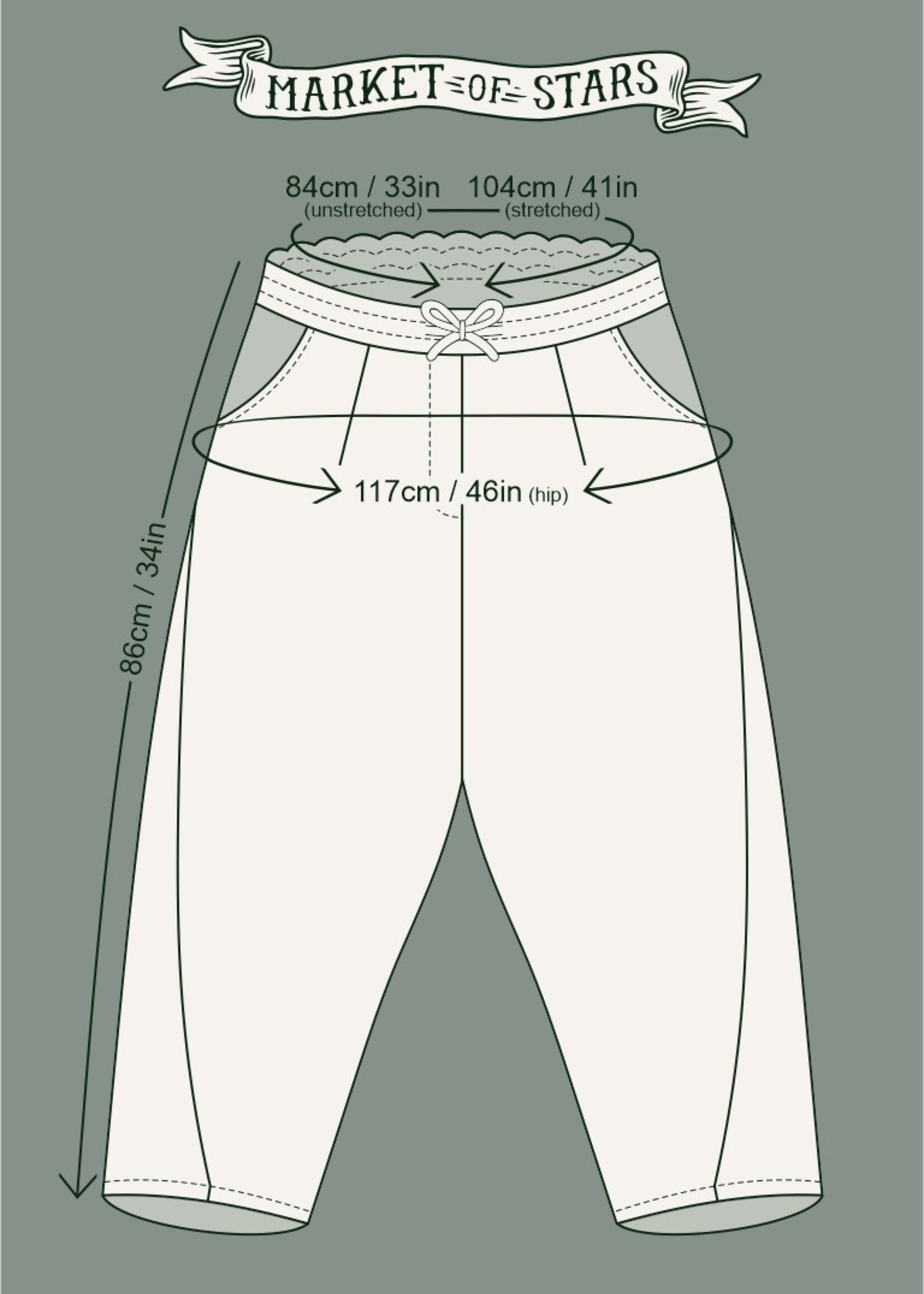 Market of Stars Let the Light In Boho Linen Pants One Size