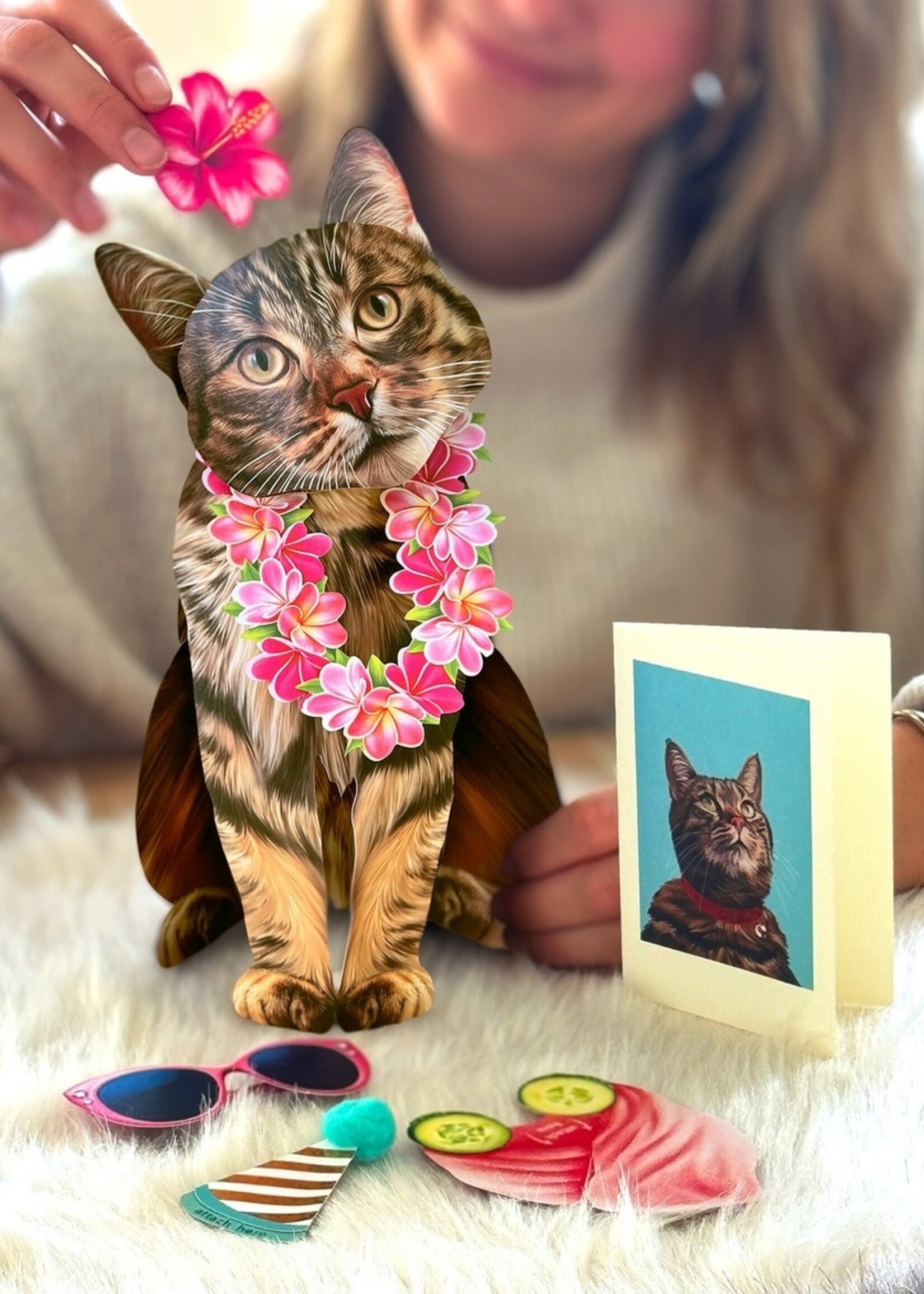 Fresh Cut Paper Pet Pop Up Greeting Card