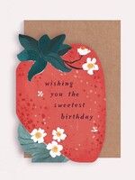 Sister Paper Co Strawberry Sweetest Birthday Card
