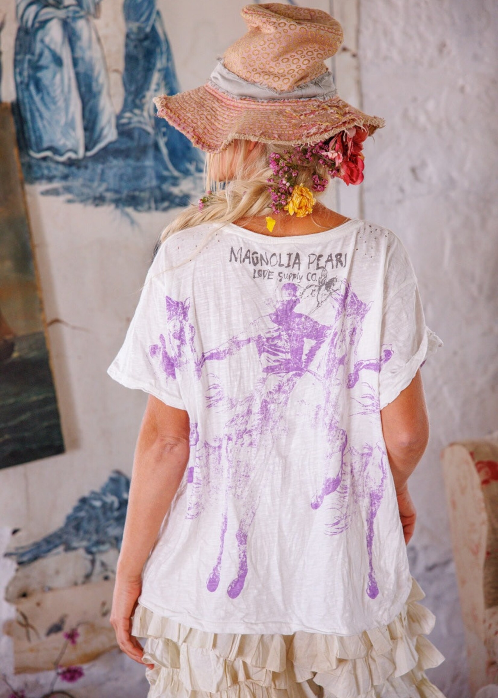 Magnolia Pearl Texas Cowboy Boyfriend Tee Top 2387 Carousel One Size