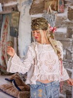 Magnolia Pearl Hermione Eyelet Blouse Top 2194 Moonlight One Size