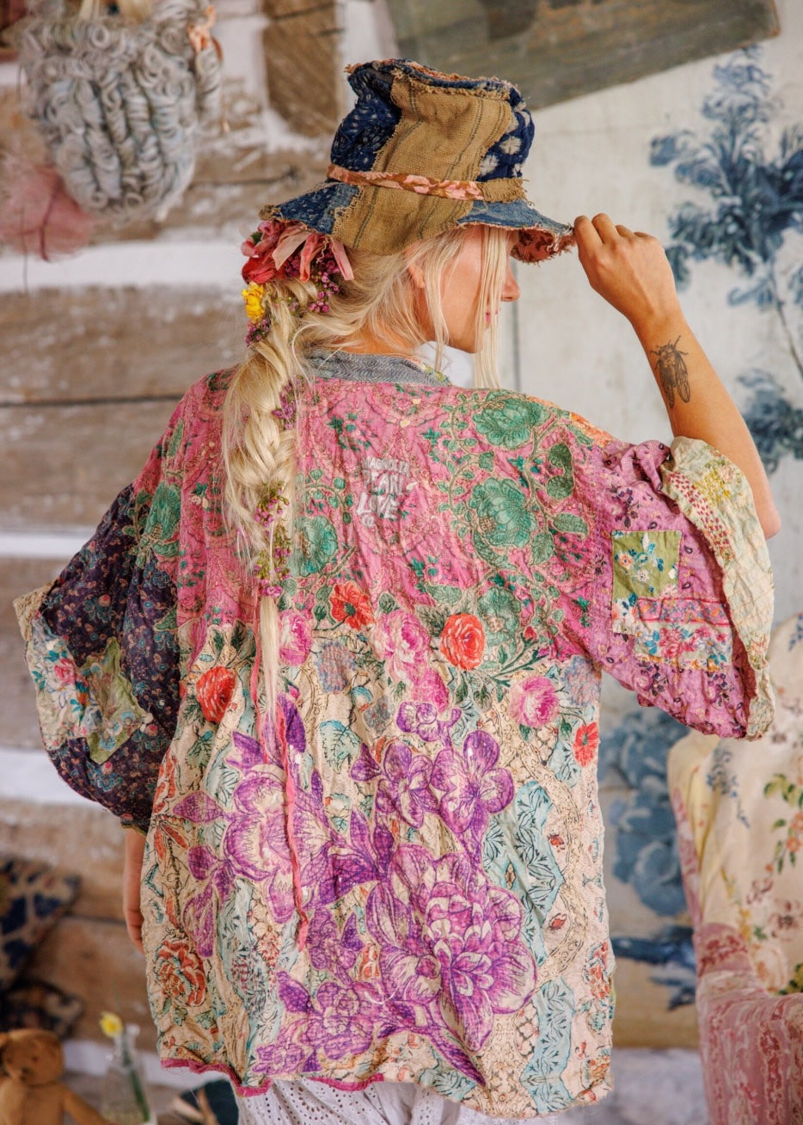 Magnolia Pearl Piecewise Crop Dashi Kimono Jacket 1234 Wonderland One Size