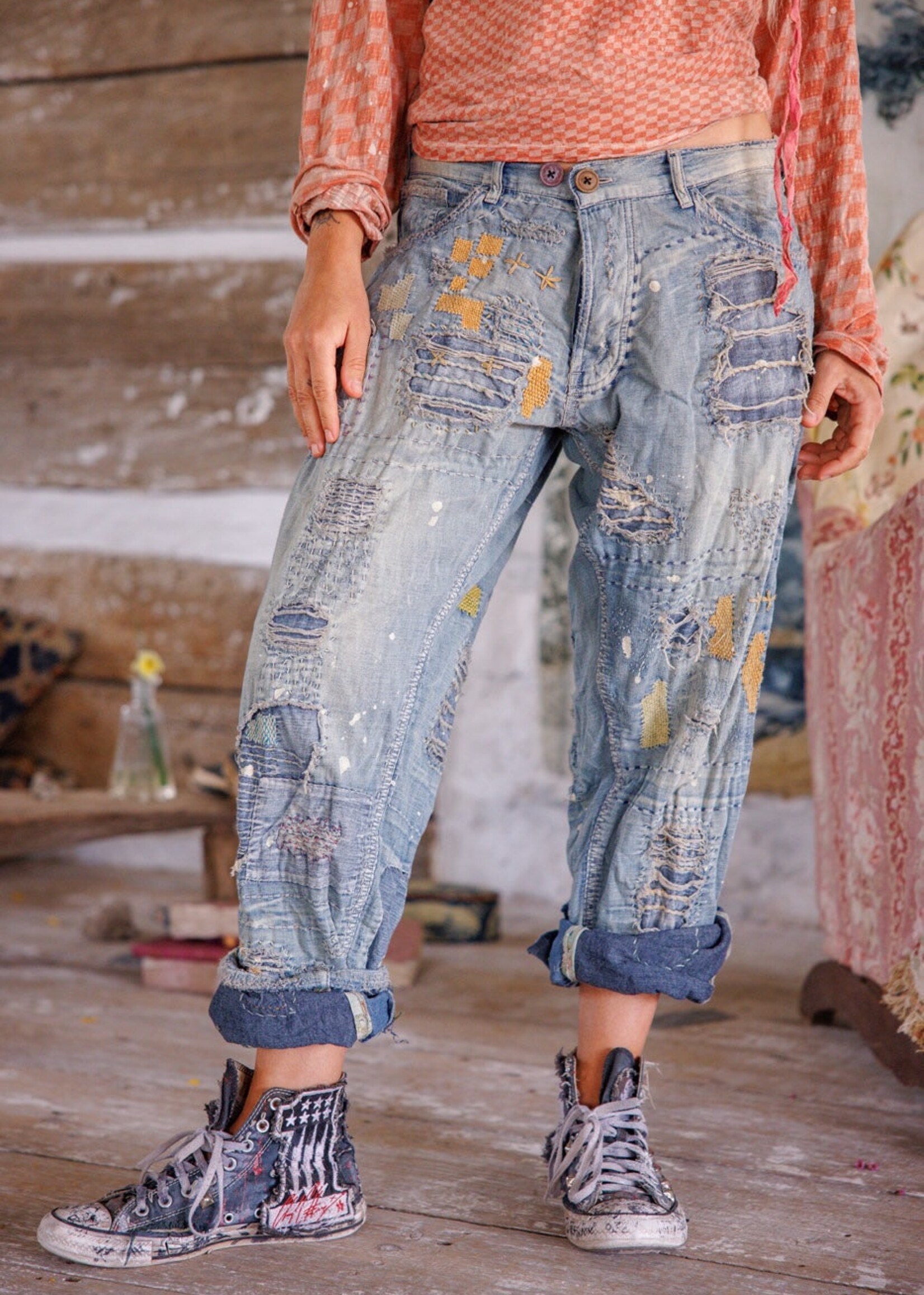 Magnolia Pearl Porter Denims Pants 884 Washed Indigo One Size