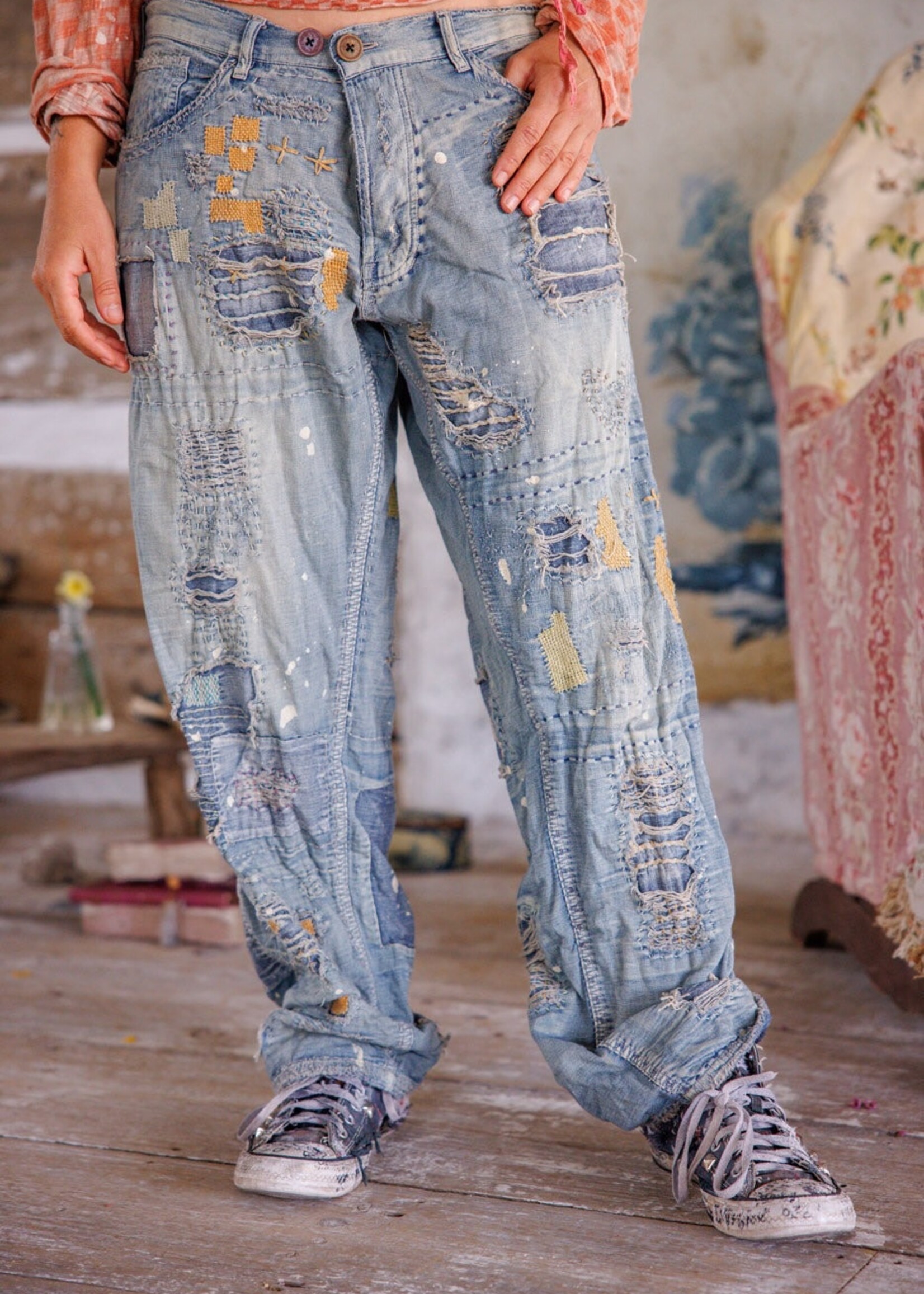 Magnolia Pearl Porter Denims Pants 884 Washed Indigo One Size