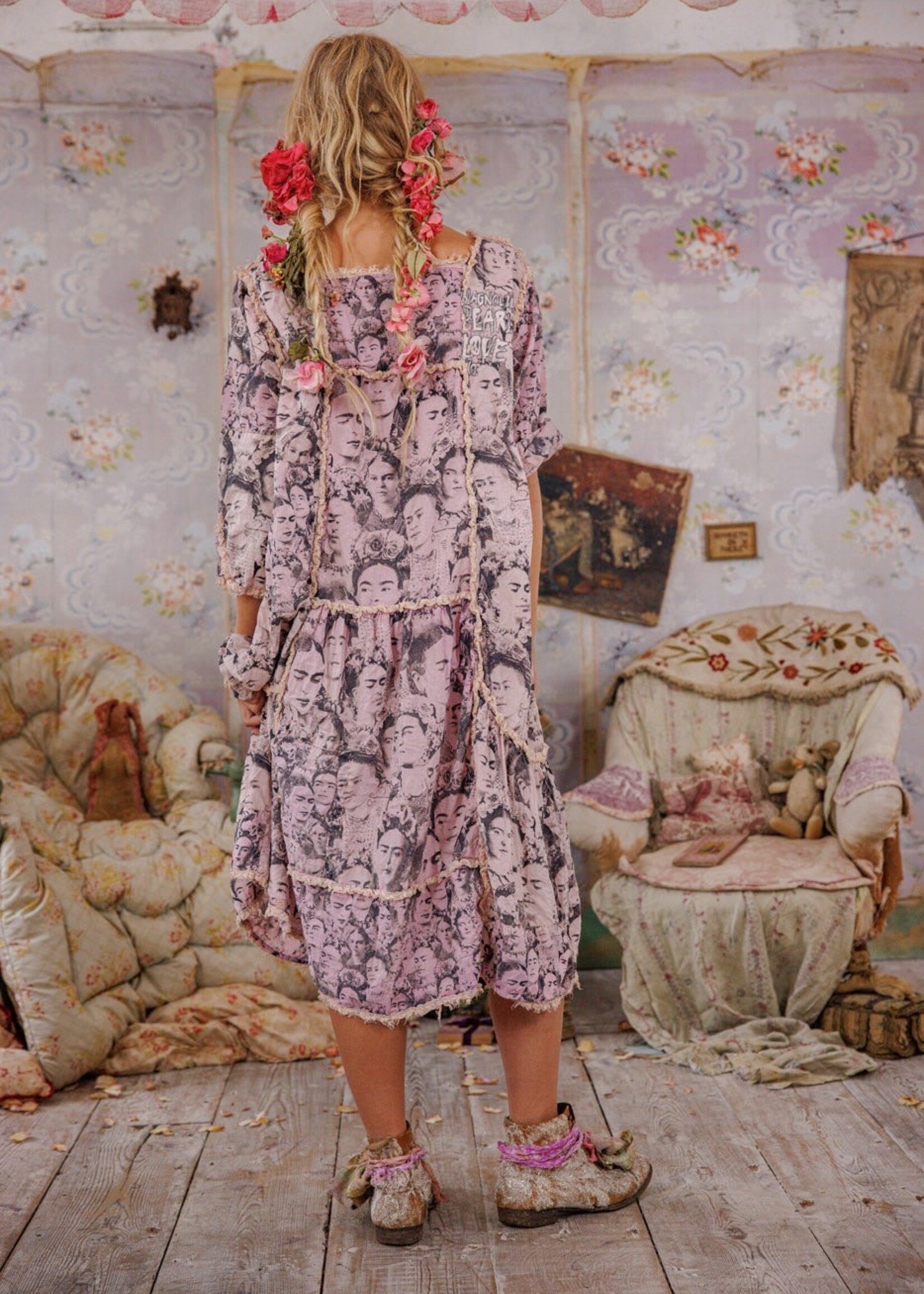 Magnolia Pearl Mural Frida Helenia Dress 1337 Self Portrait One Size