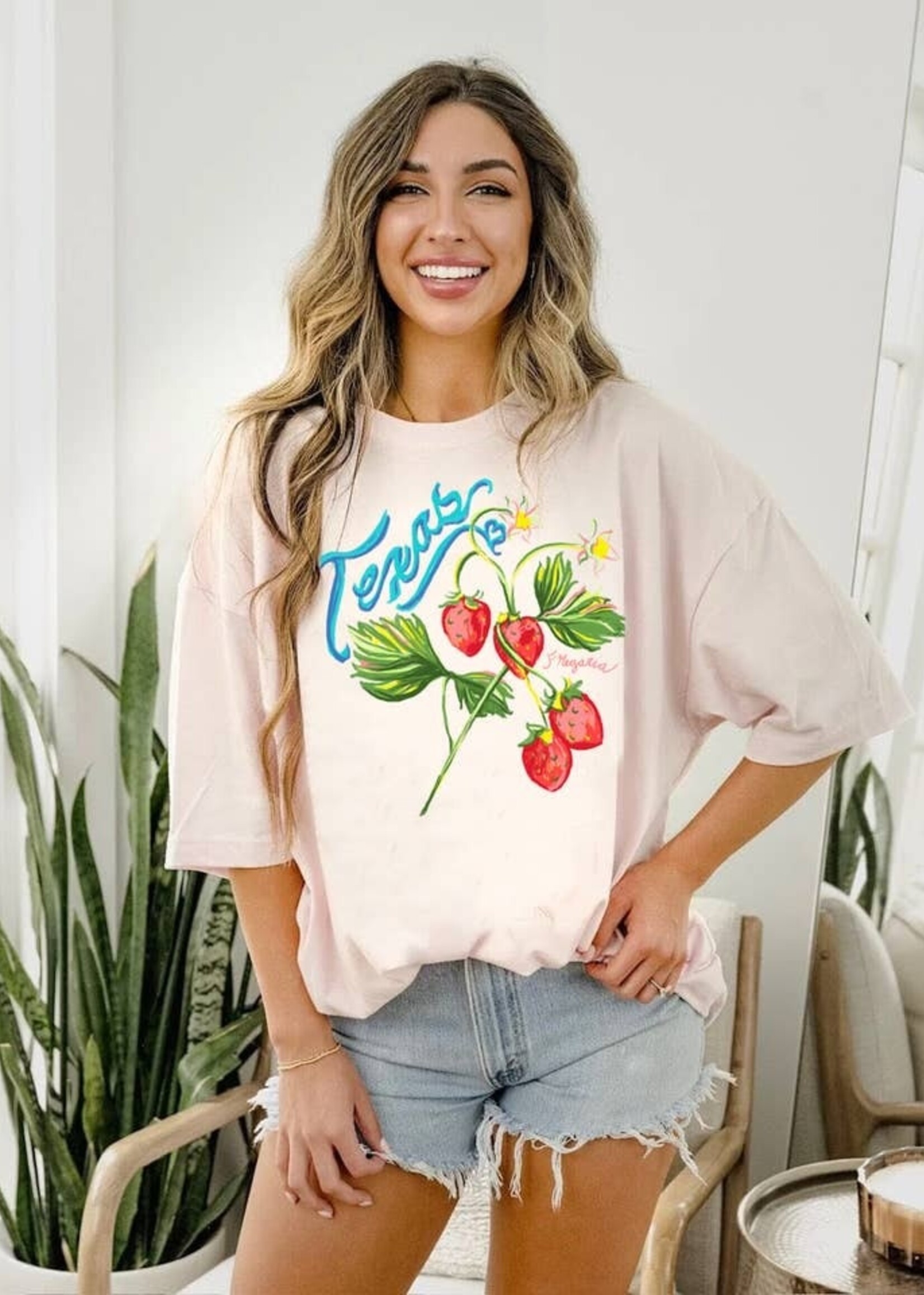 Texas Fruit Pink One Size Graphic Tee