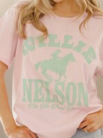 Livy Lu Willie Nelson Arch Horse Pink Thrifted Graphic T-Shirt