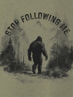 Mason Jar Label Stop Following Me Bigfoot Olive Tee