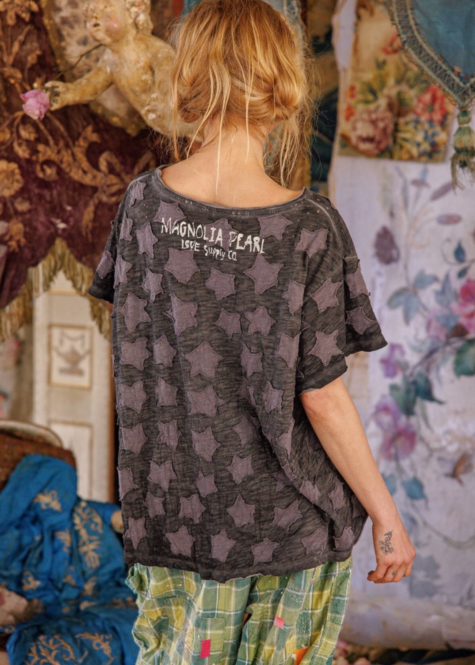Magnolia Pearl Little Star Applique Tee Top 1991 Twilight One Size
