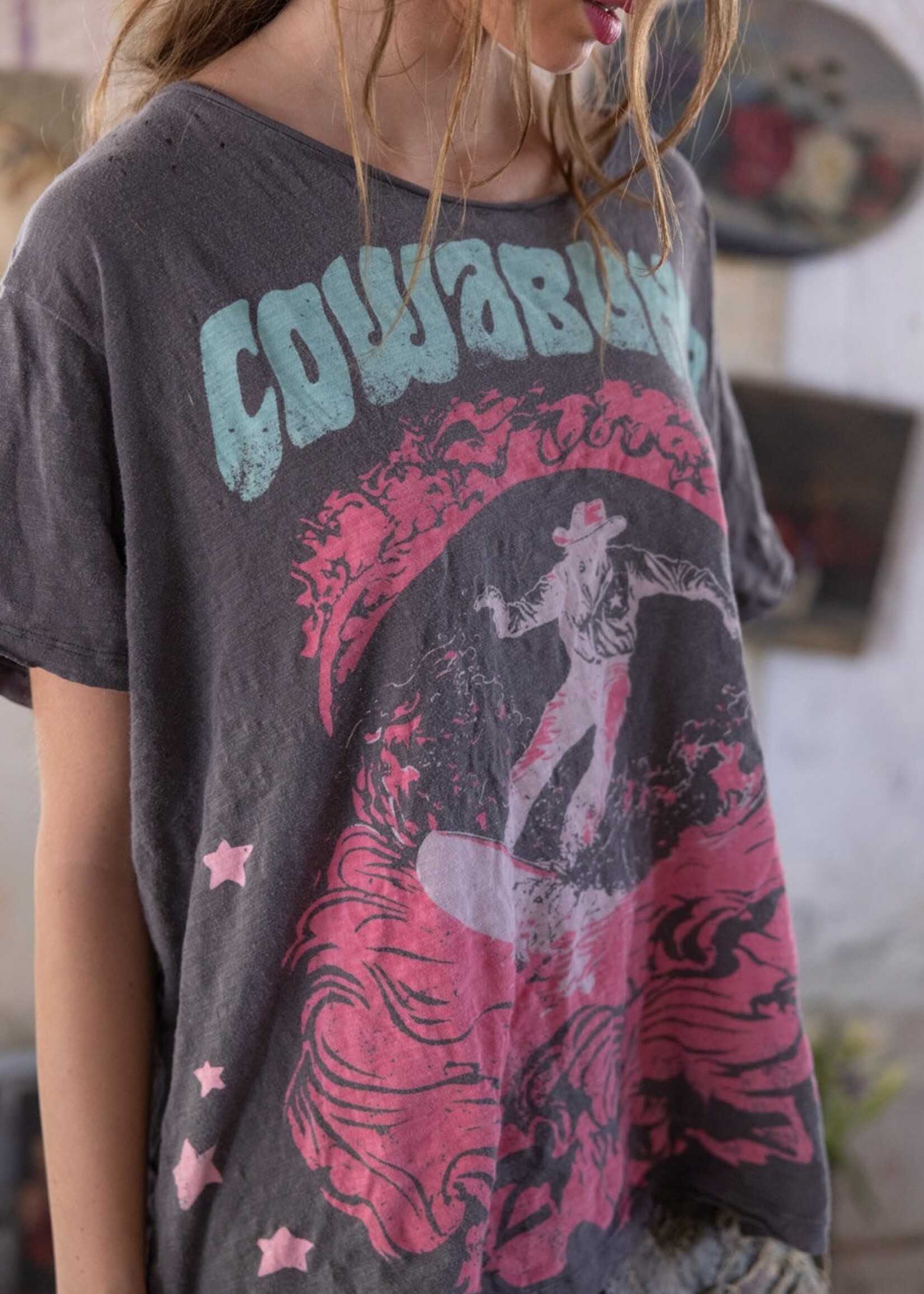Magnolia Pearl My Spurs Cowabunga Tee Top 2435 Ozzy One Size