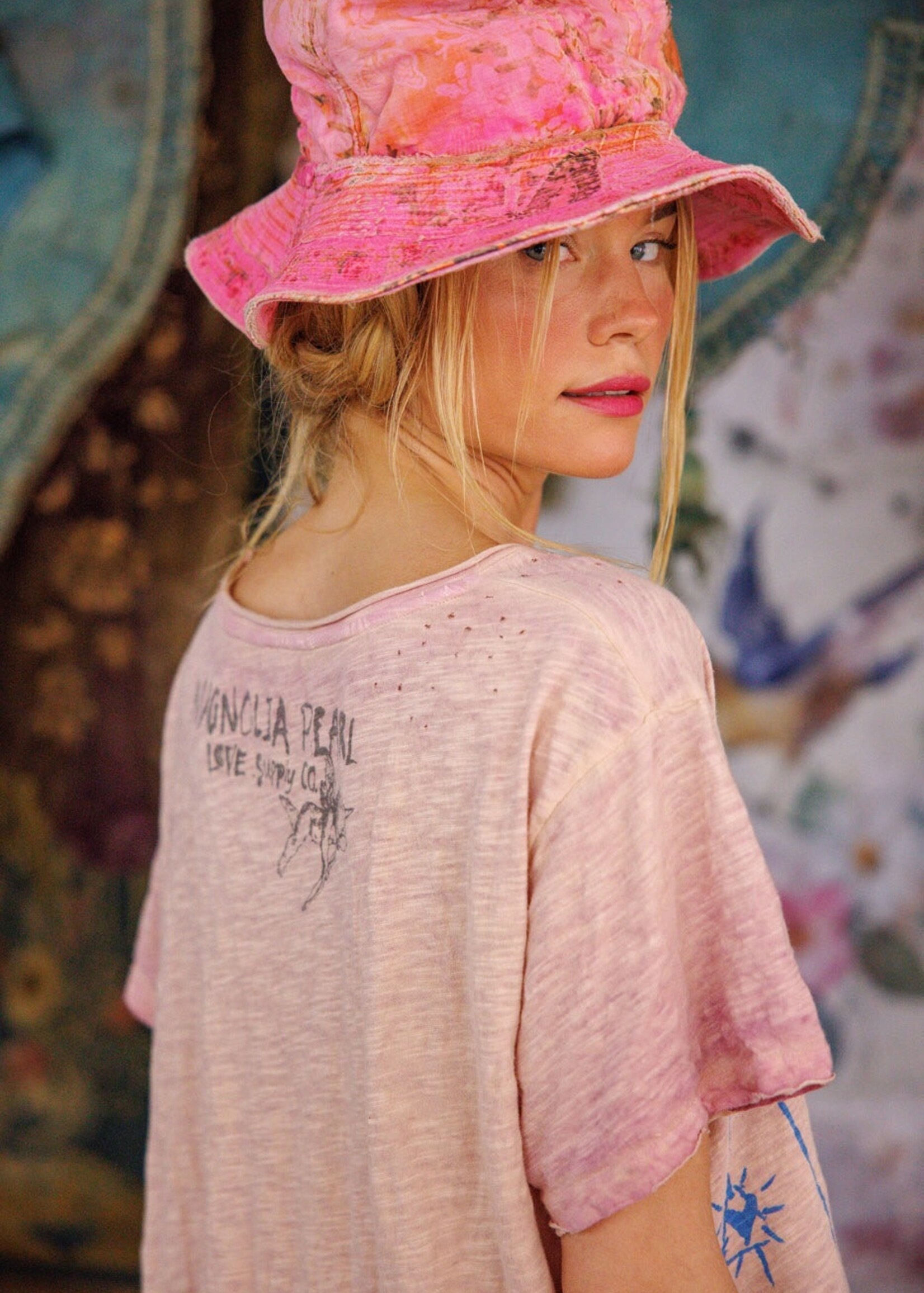 Magnolia Pearl Mixed Graphics Tee Top 2256 Purple Boba One Size