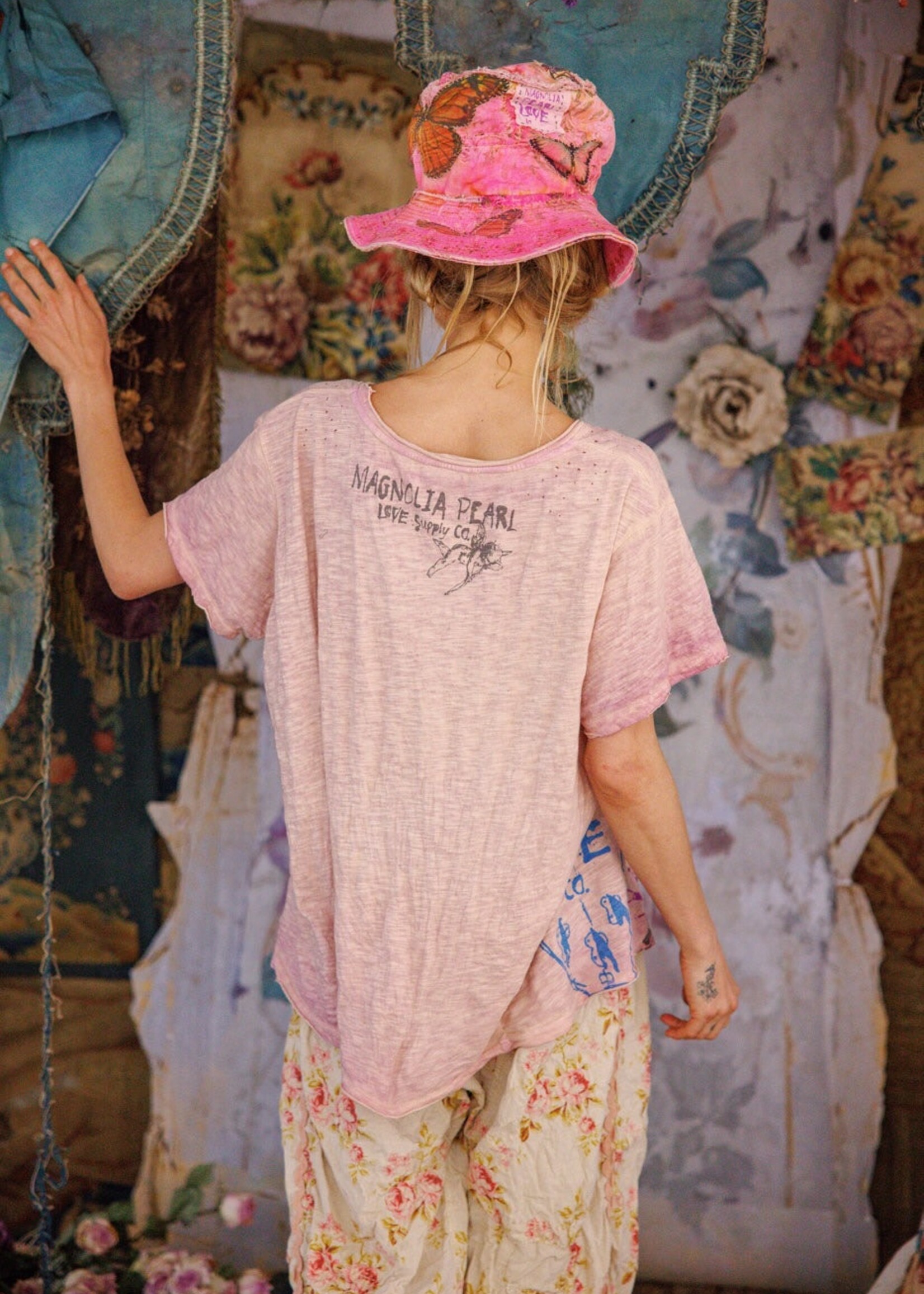 Magnolia Pearl Mixed Graphics Tee Top 2256 Purple Boba One Size