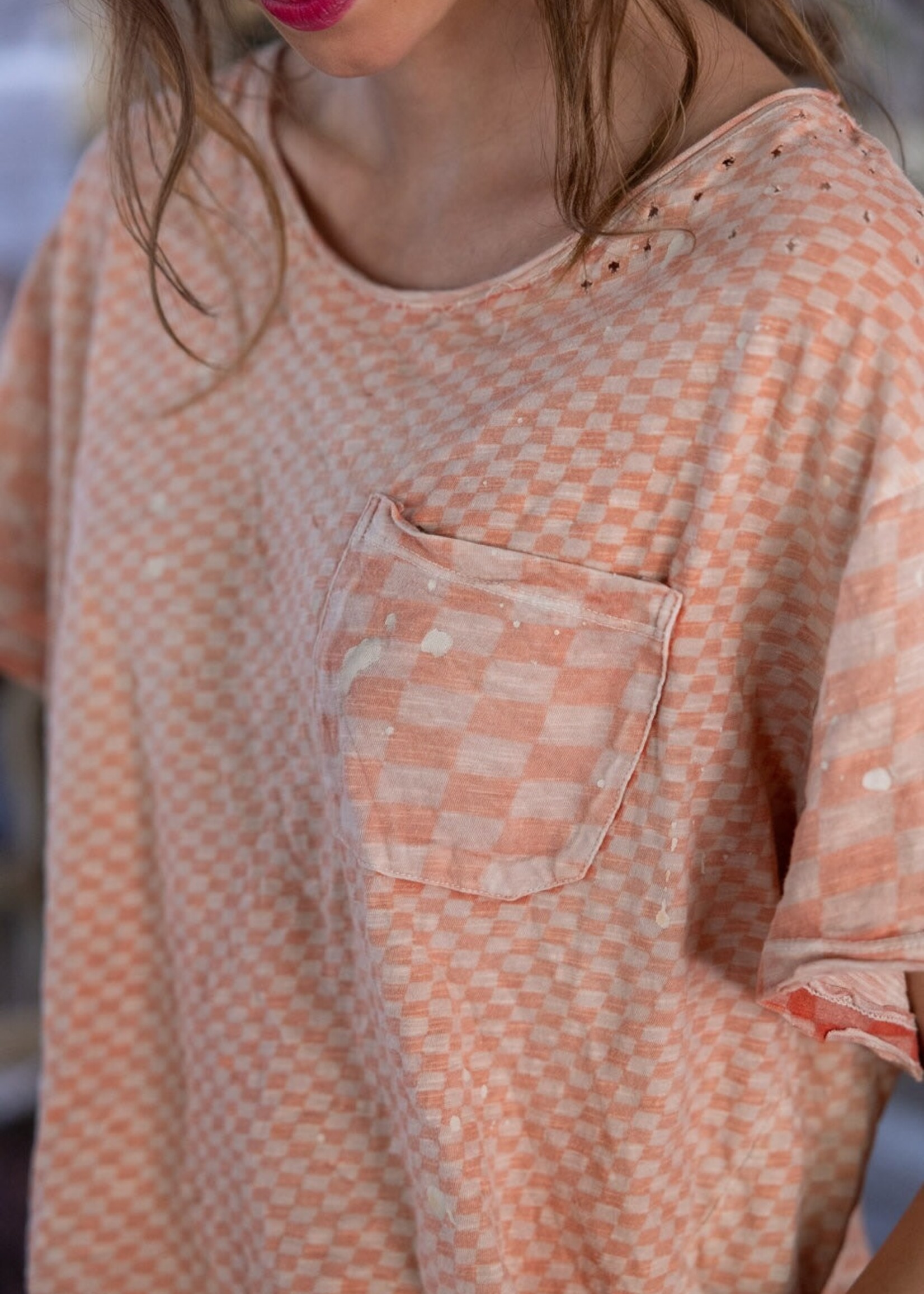 Magnolia Pearl Piecewise Pocket Tee Top 2405 Tabby One Size