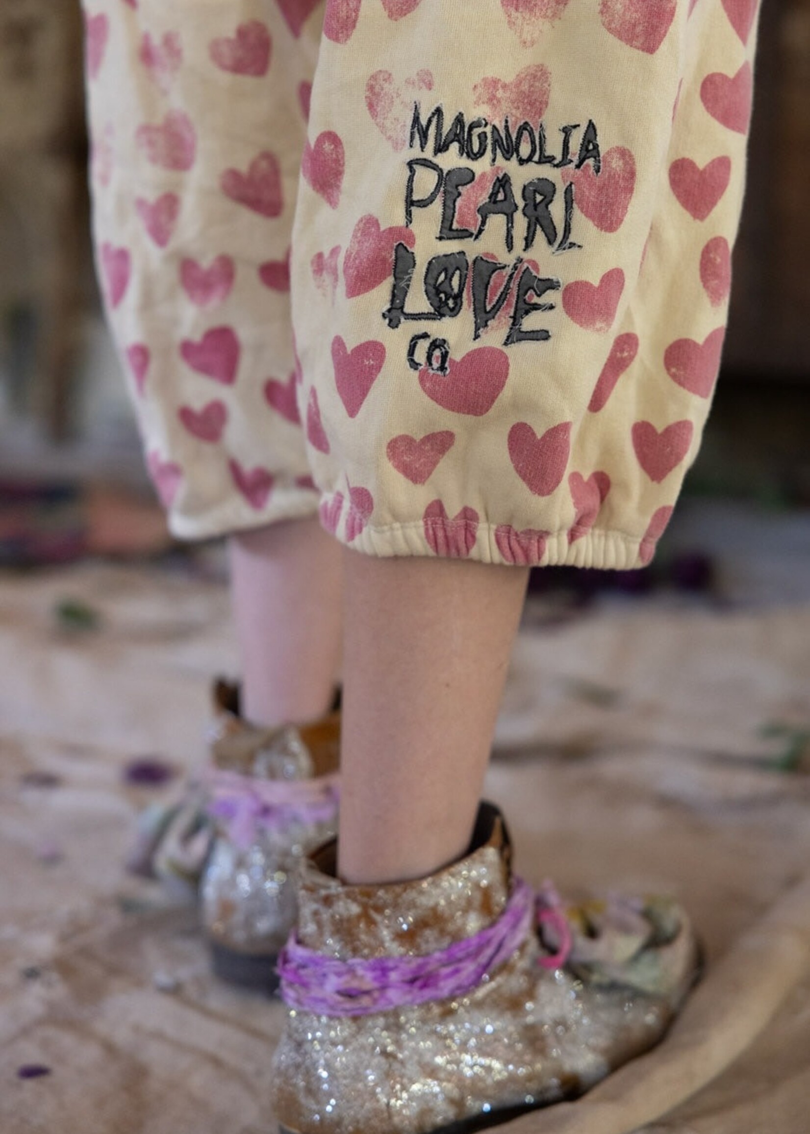 Magnolia Pearl Printed Cali Sweat Shorts 100 Ever Hearts One Size