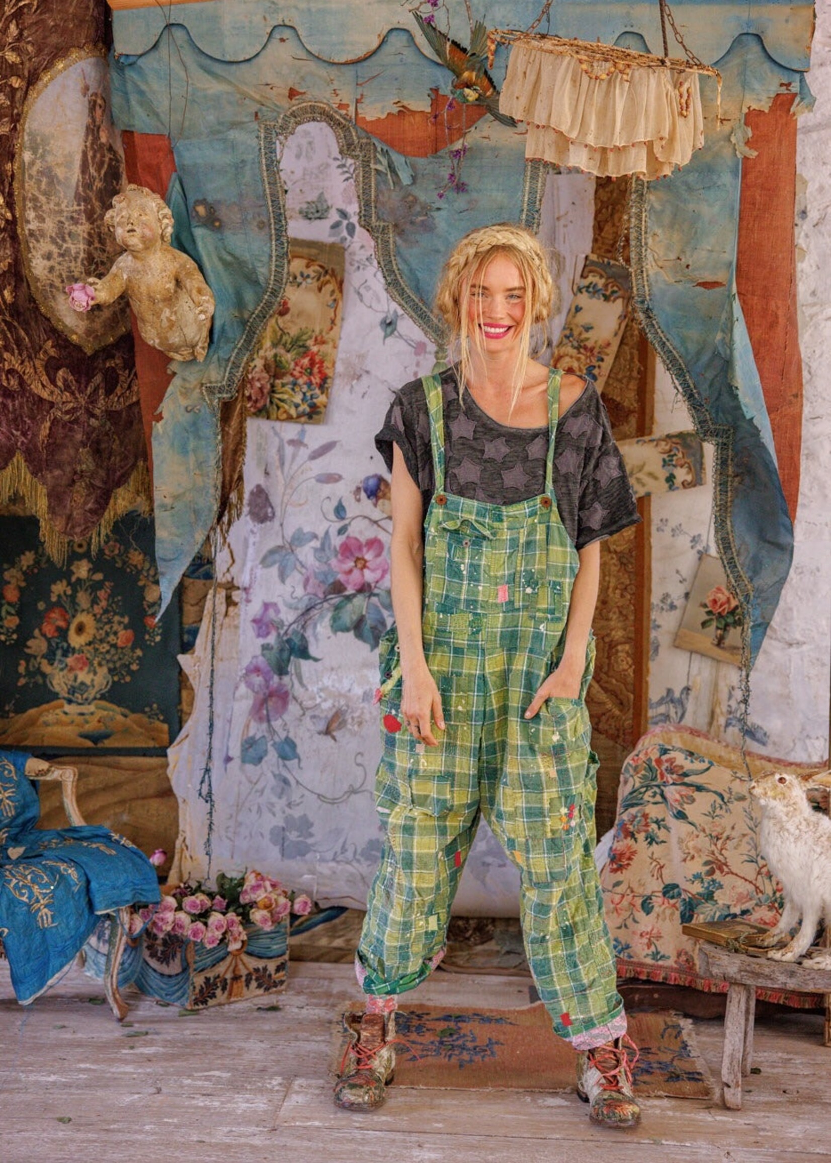 Magnolia Pearl Love Overalls 160 Uncle Joe's Plaid One Size