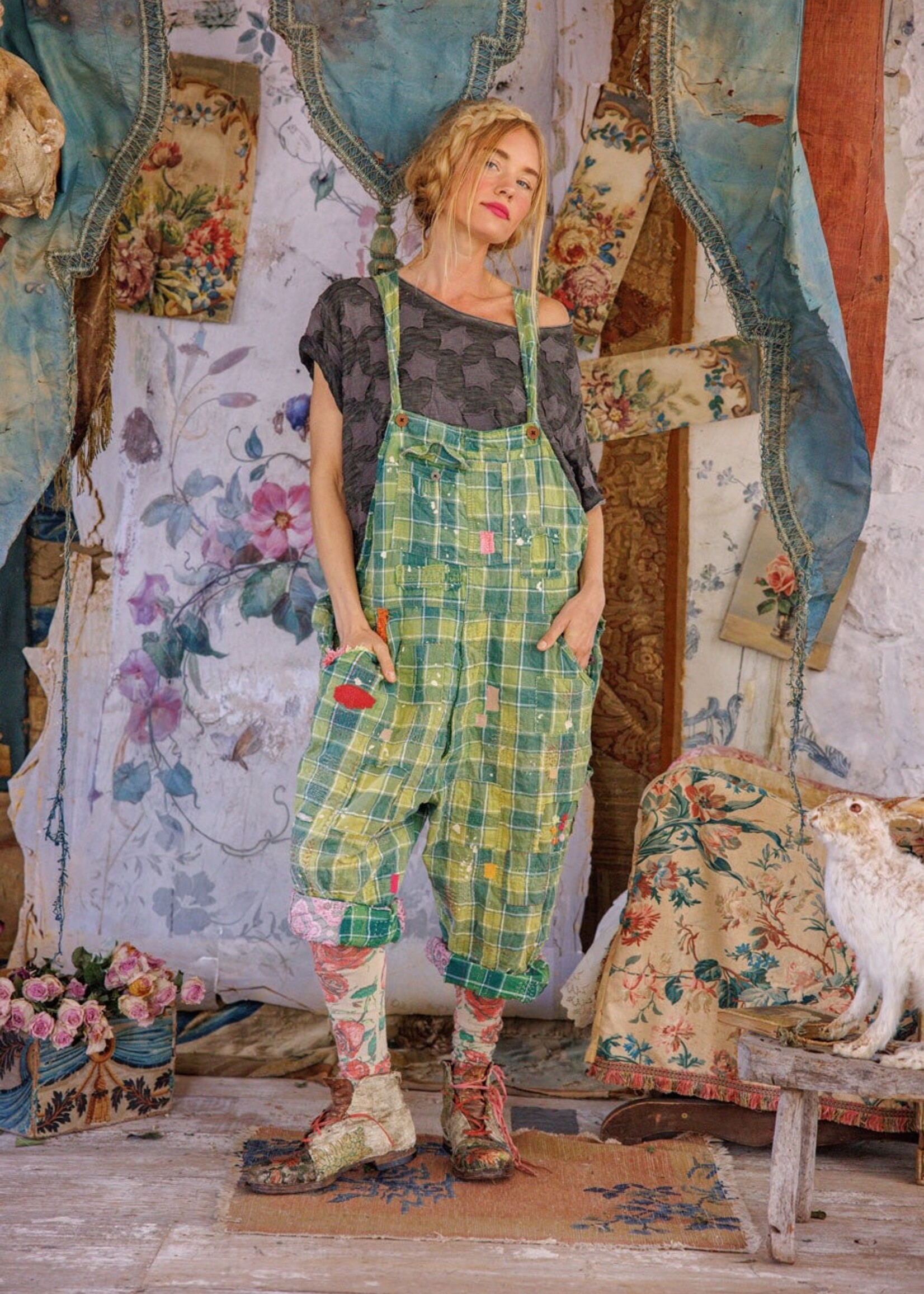 Magnolia Pearl Love Overalls 160 Uncle Joe's Plaid One Size