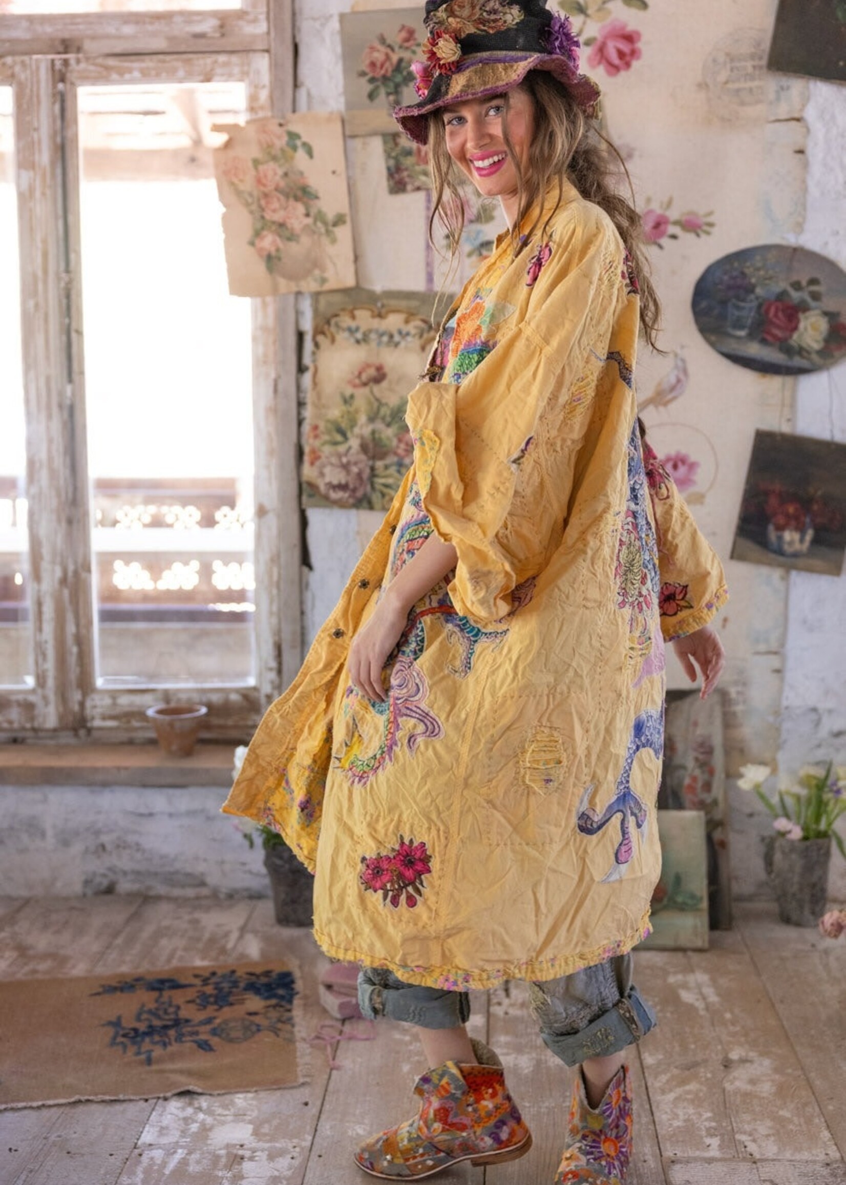 Magnolia Pearl Dragon Romani Kimono Jacket 1163 Sefi One Size