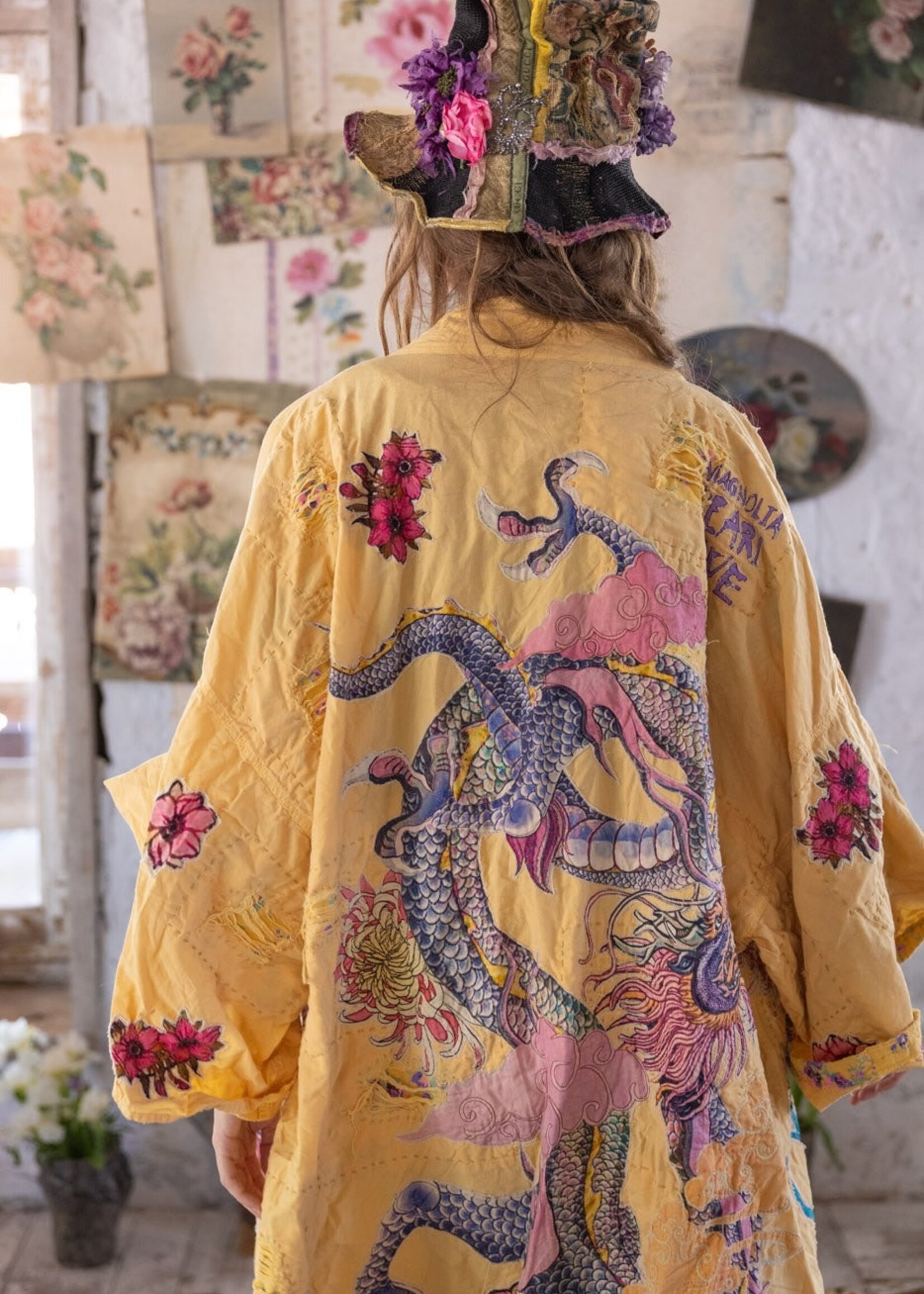Magnolia Pearl Dragon Romani Kimono Jacket 1163 Sefi One Size