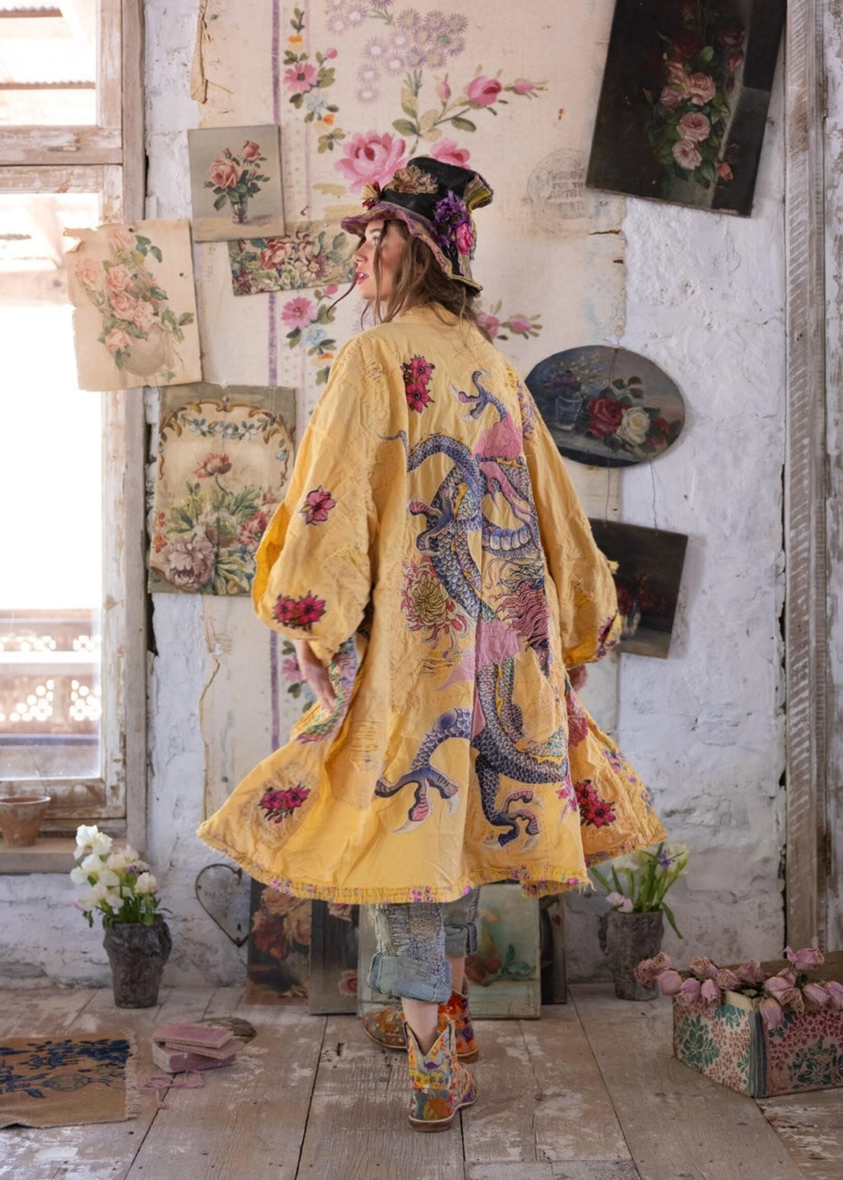 Magnolia Pearl Dragon Romani Kimono Jacket 1163 Sefi One Size