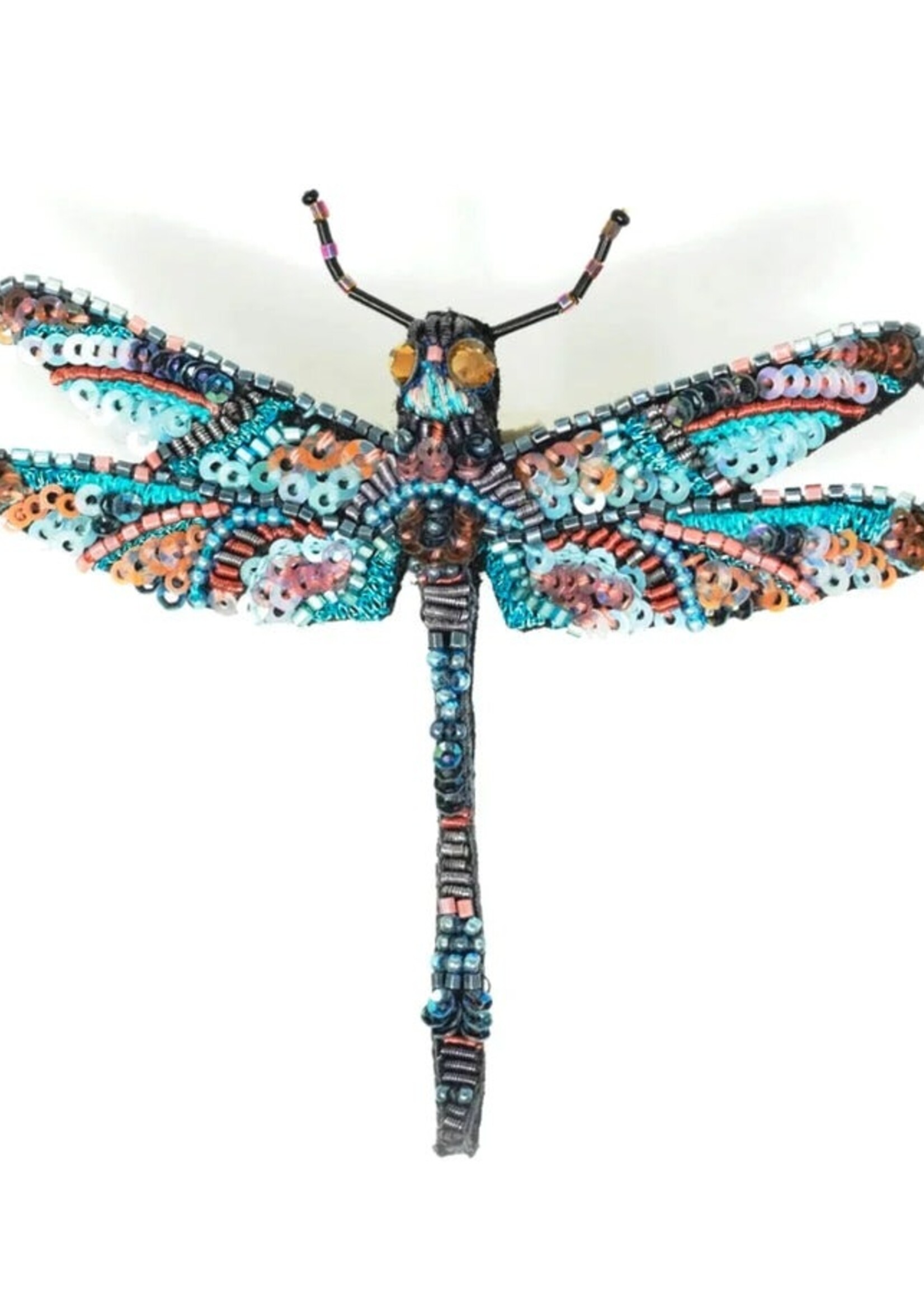 Trovelore Jeweled Dragonfly Brooch Pin Handmade