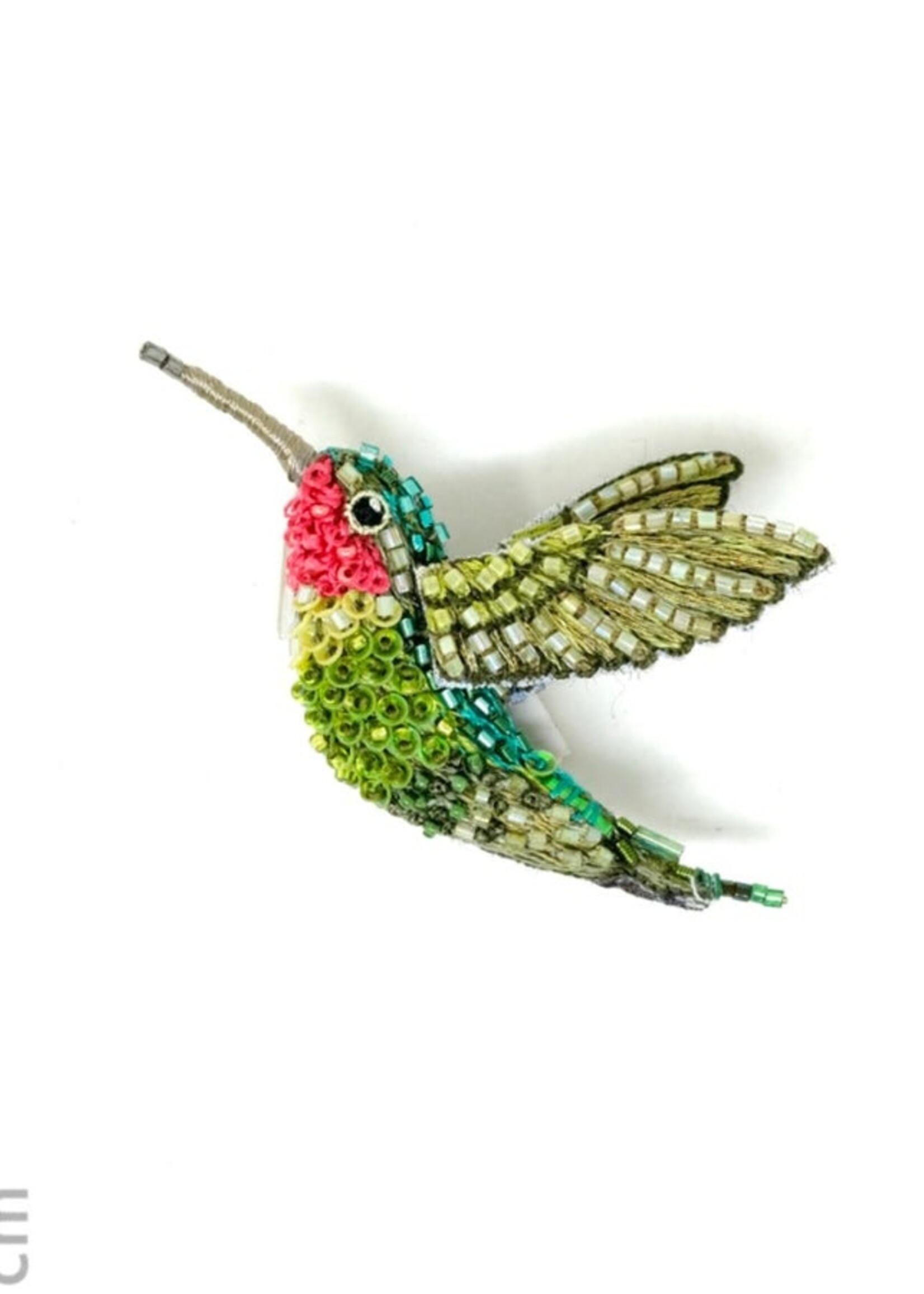 Trovelore Ruby Throated Hummingbird Brooch Pin Handmade