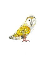 Trovelore Golden Owl Brooch Pin Handmade