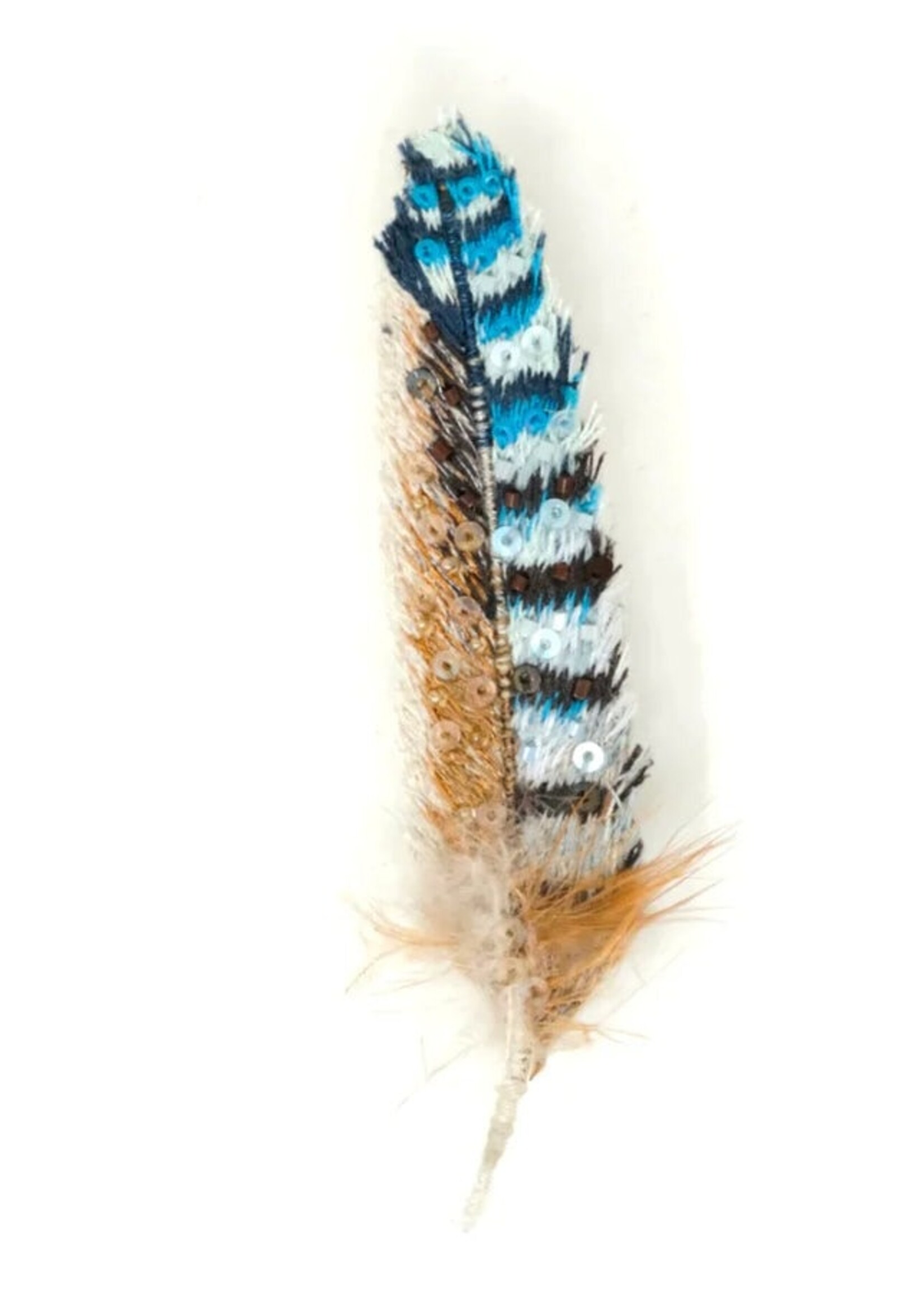 Trovelore Eurasian Jay Feather Brooch Pin
