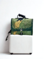 Jianhui London Recycled Leather School Bag w/strap - Mint Multi