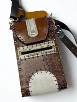 Jianhui London Recycled Leather Crossbody Cell Phone - Brown Multi