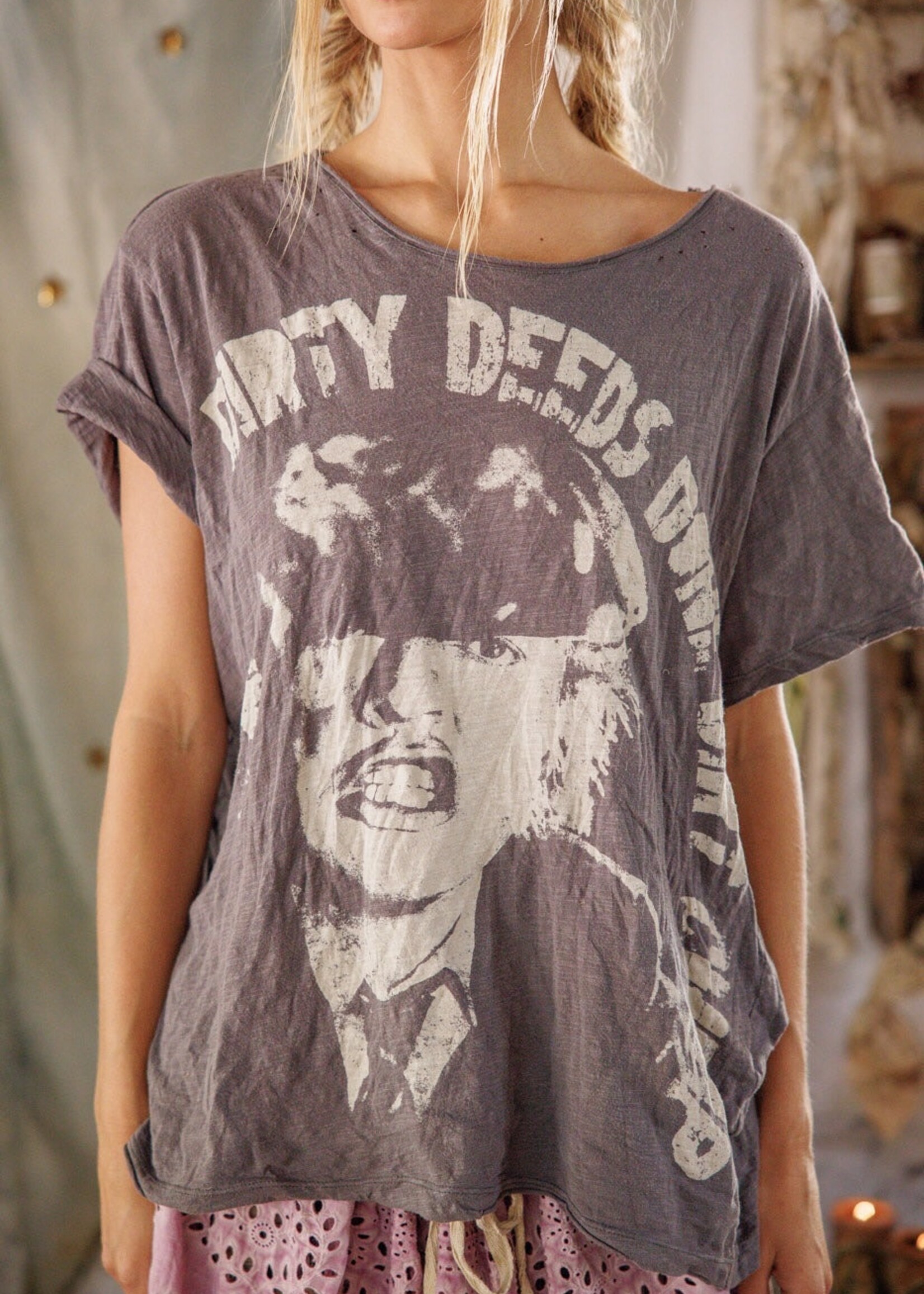 Magnolia Pearl ACDC Dirty Deeds Tee Top 2683 Ozzy One Size