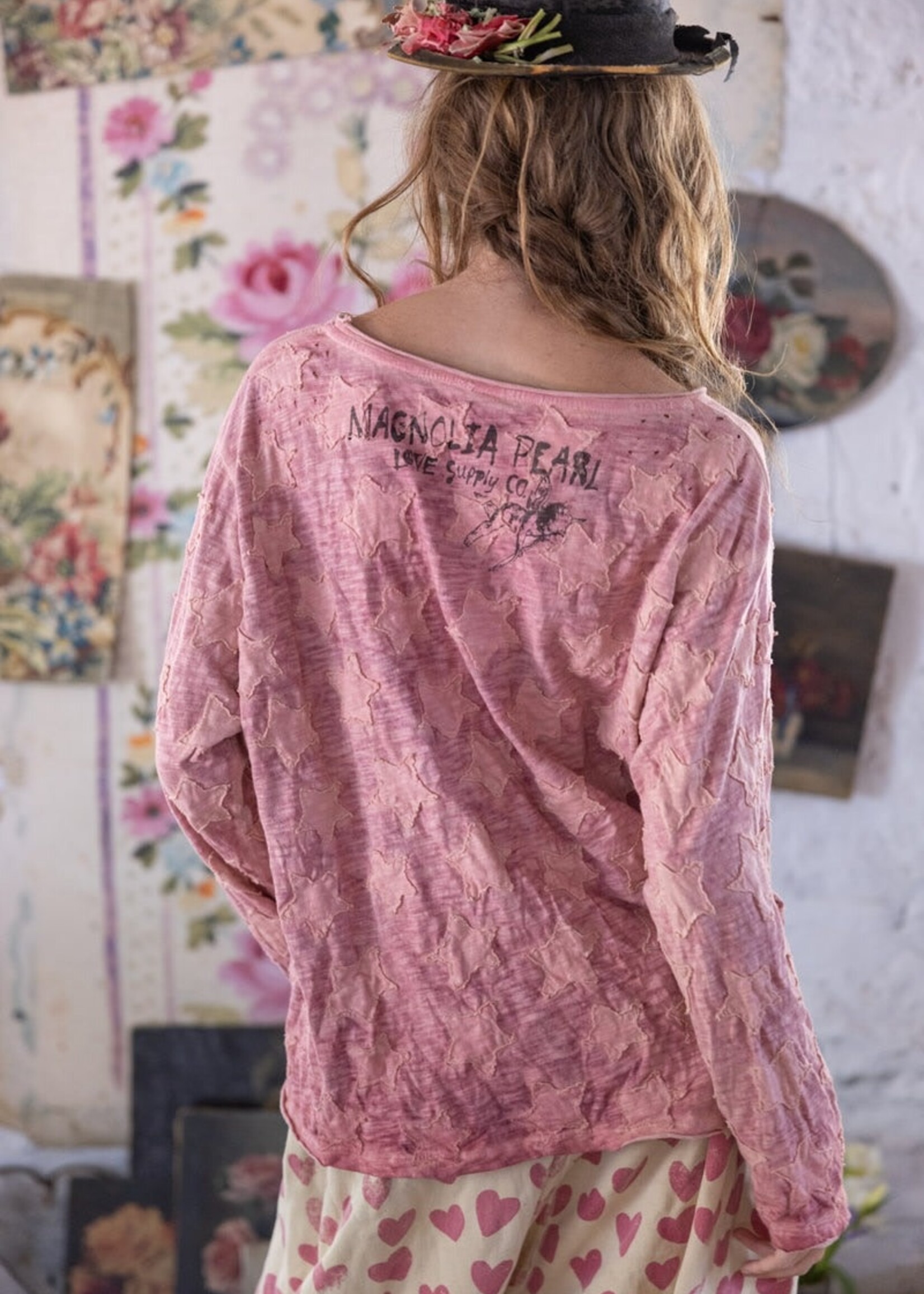 Magnolia Pearl Star Applique Viggo Tee Top 2328 Counting Stars One Size