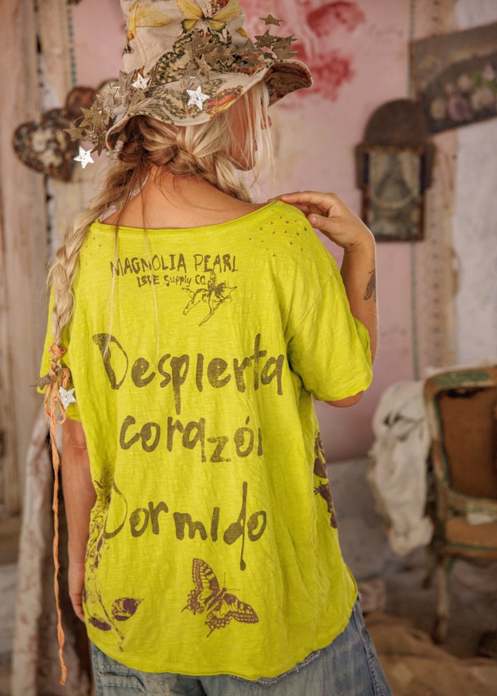 Magnolia Pearl Butterfly Desperita Corazon Tee Top 2309 Krewe One Size