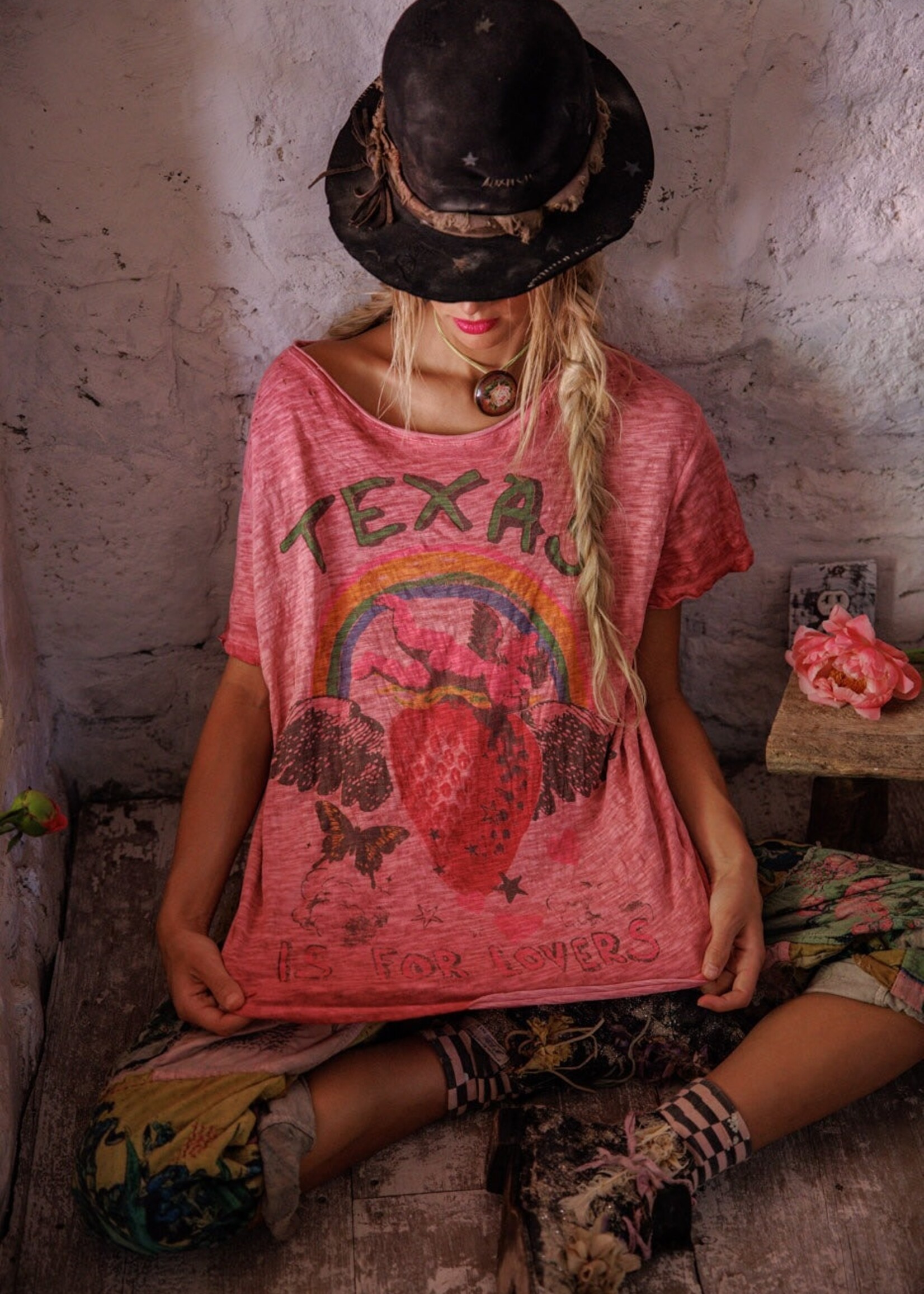 Magnolia Pearl Texas is For Lovers Tee Top 2375 Roza One Size