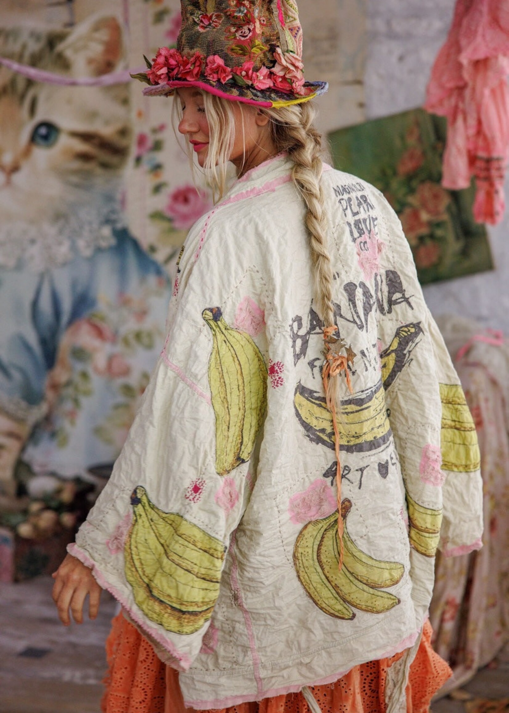 Magnolia Pearl Banana Funk N Junk Kimono Jacket 1322 Kiss Molly One Size