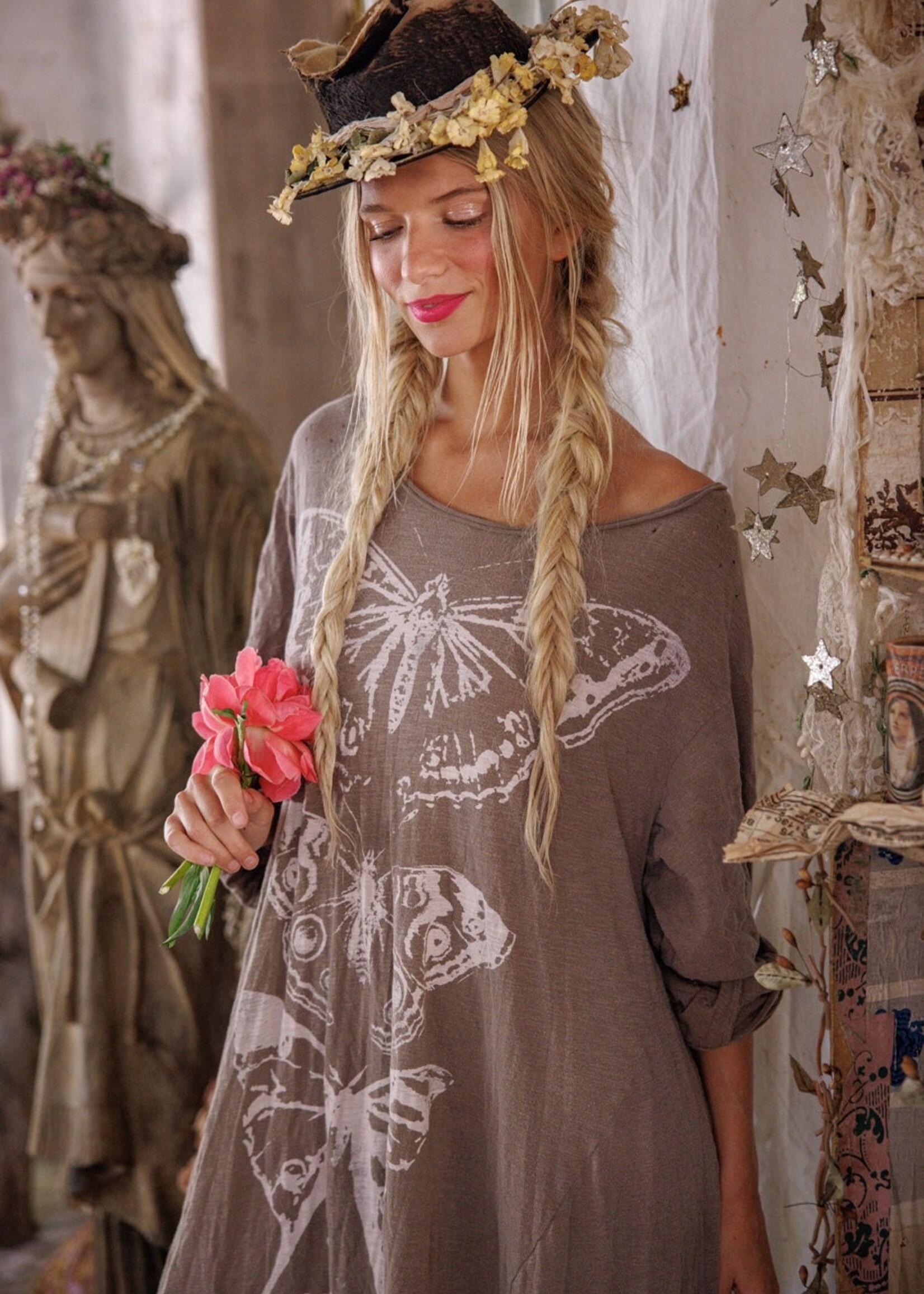 Magnolia Pearl Butterfly Totem Viggo Tee Dress 1418 Sienna One Size