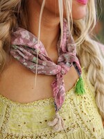 Magnolia Pearl Tassel Handkerchief Scarf 231 Chocolate Poppy