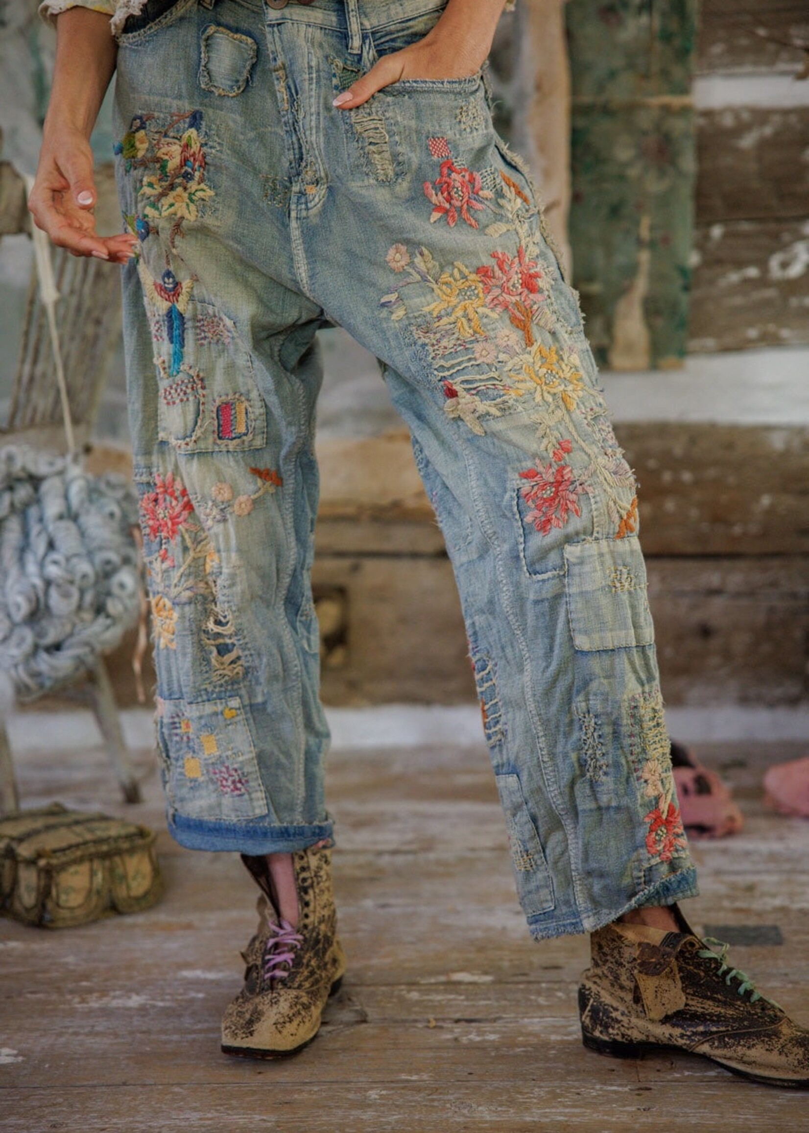 Magnolia Pearl Hummingbird Miner Denims Pants 907 Faded Indigo One Size