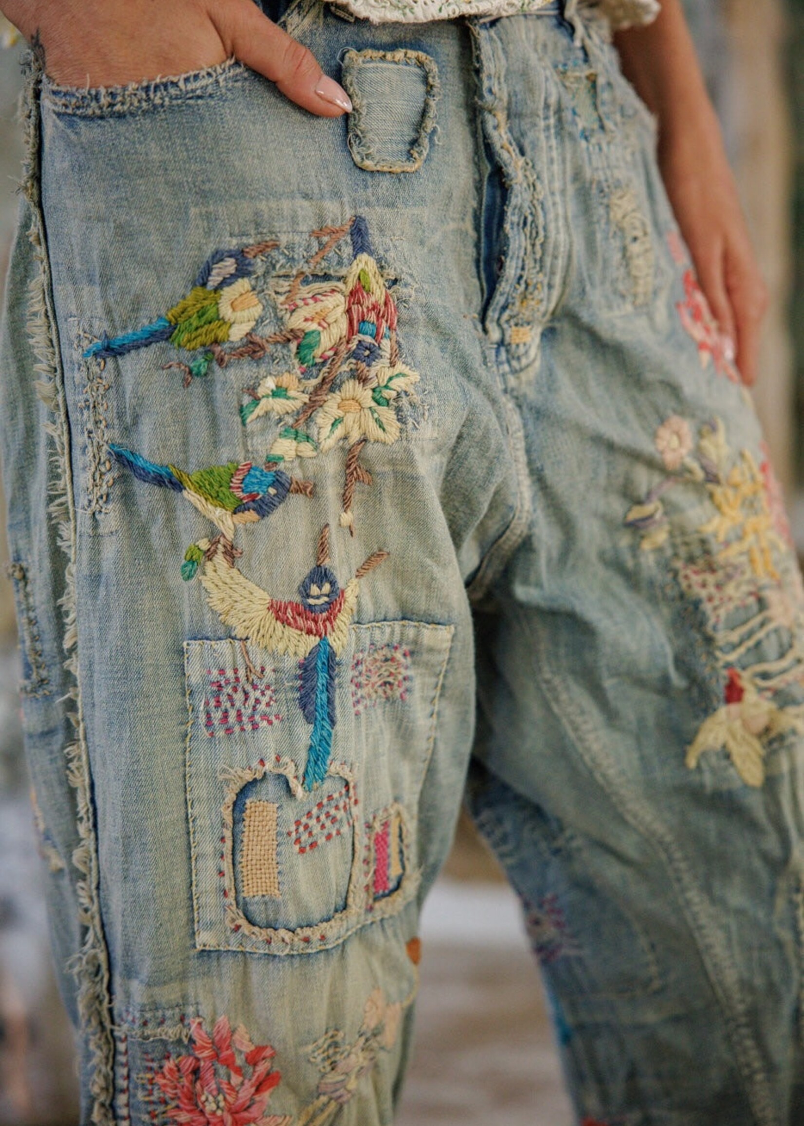 Magnolia Pearl Hummingbird Miner Denims Pants 907 Faded Indigo One Size