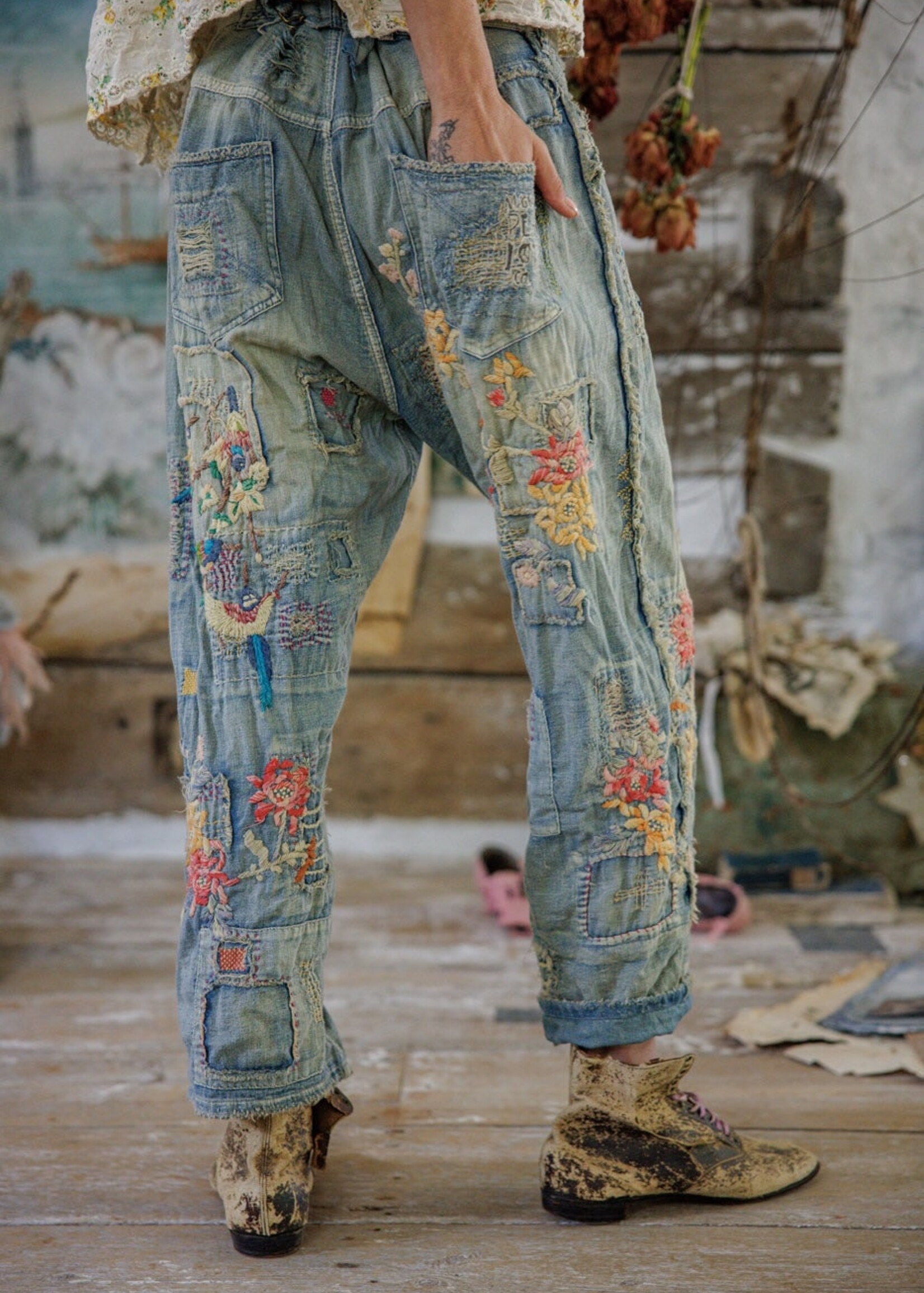 Magnolia Pearl Hummingbird Miner Denims Pants 907 Faded Indigo One Size